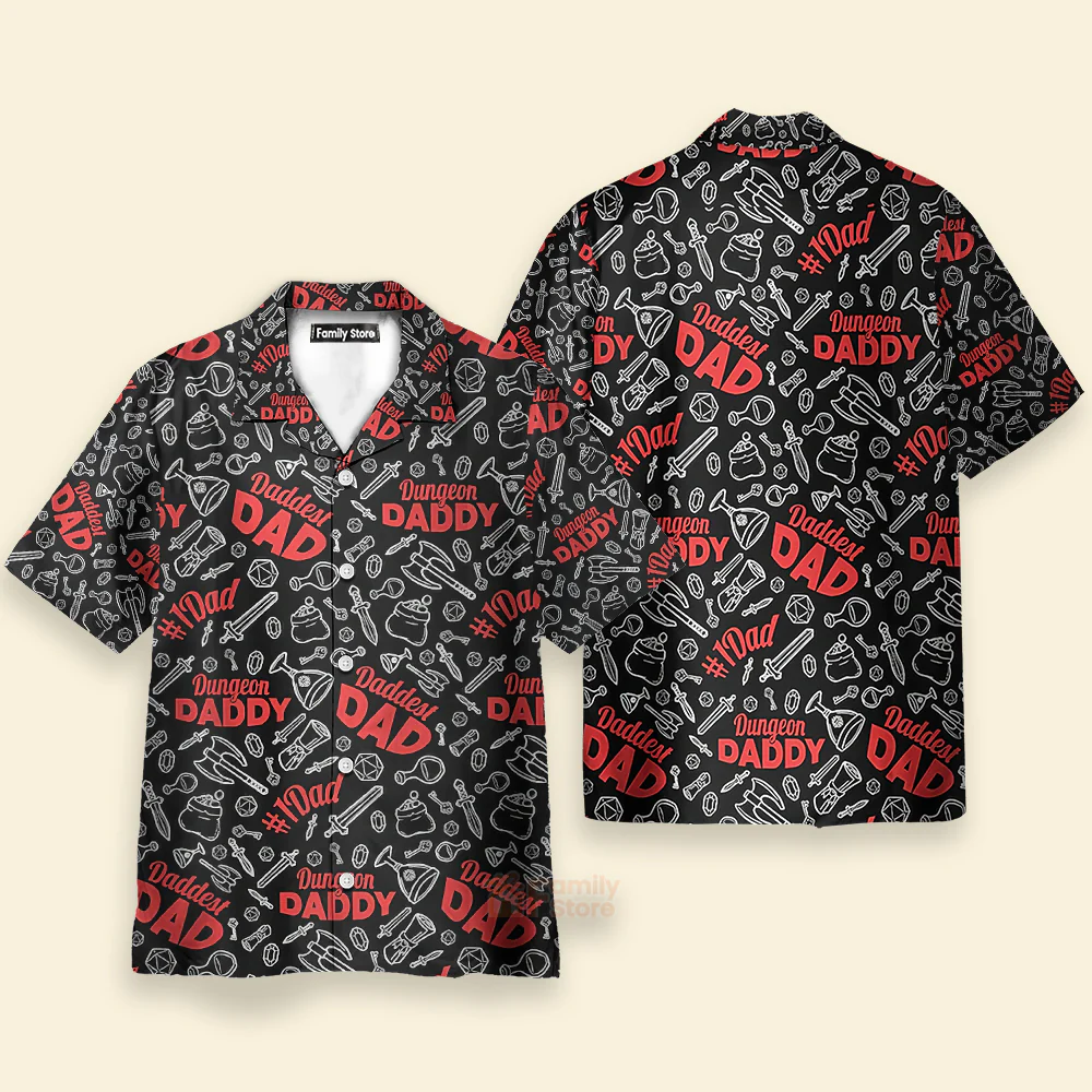 Dungeon Daddy shirt, DnD Shirt, DnD Hawaiian Shirt, DnD Dad Shirt - Image 3