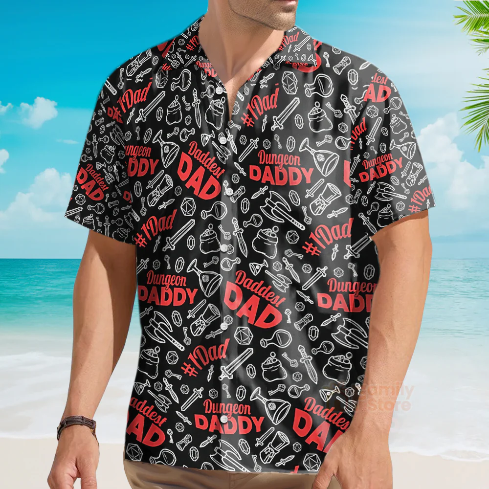 Dungeon Daddy shirt, DnD Shirt, DnD Hawaiian Shirt, DnD Dad Shirt - Image 4