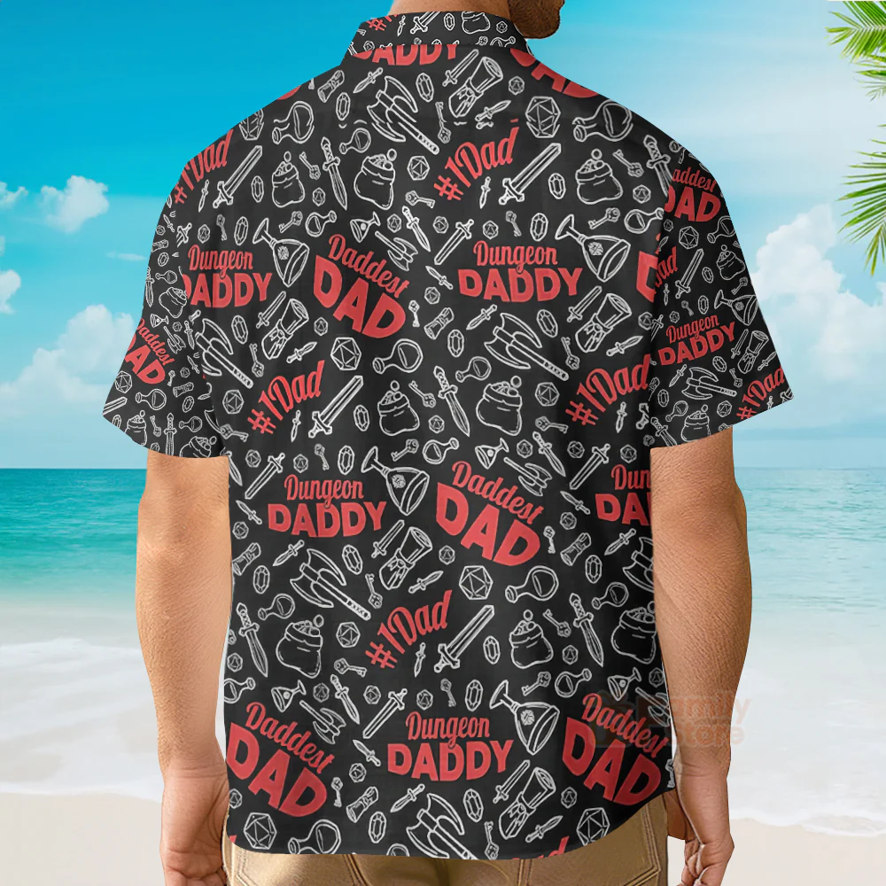 Dungeon Daddy shirt, DnD Shirt, DnD Hawaiian Shirt, DnD Dad Shirt - Image 5
