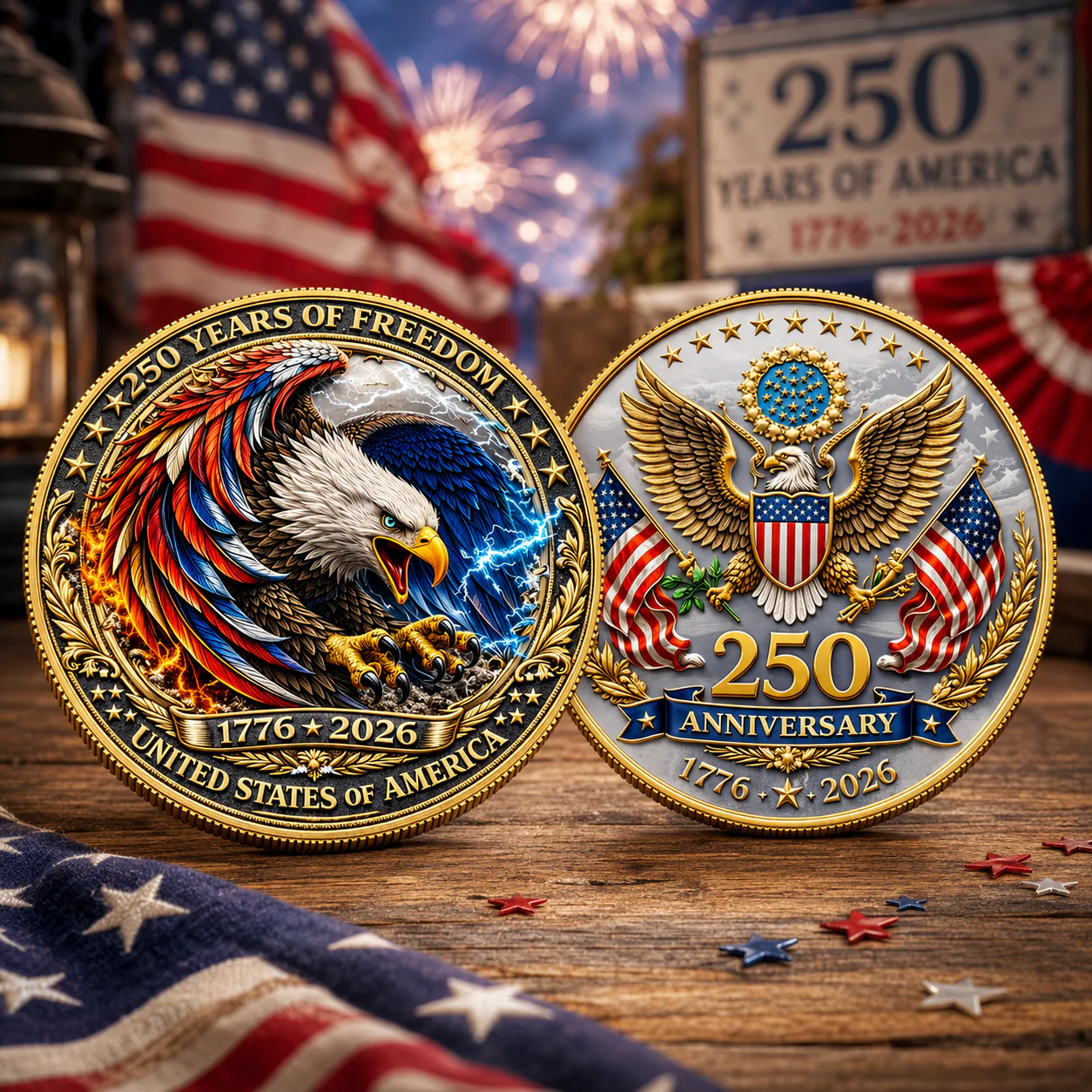 Eagle USA 250th Anniversary 1776 To 2026 - Commemorative Coin - Gift For Patriots