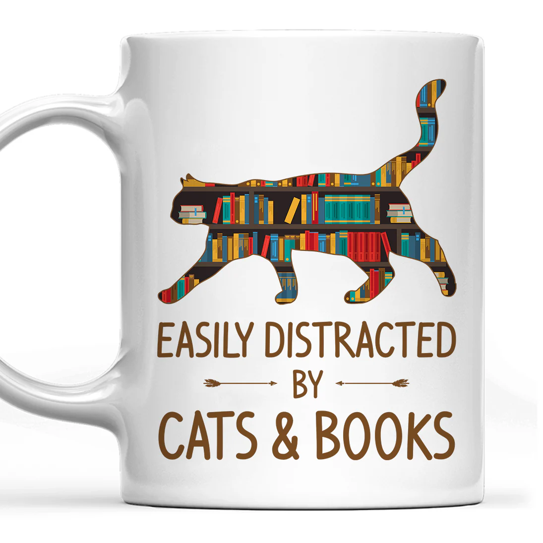Easily Distracted By Cats And Books Book Lovers Gift Mug - Image 2