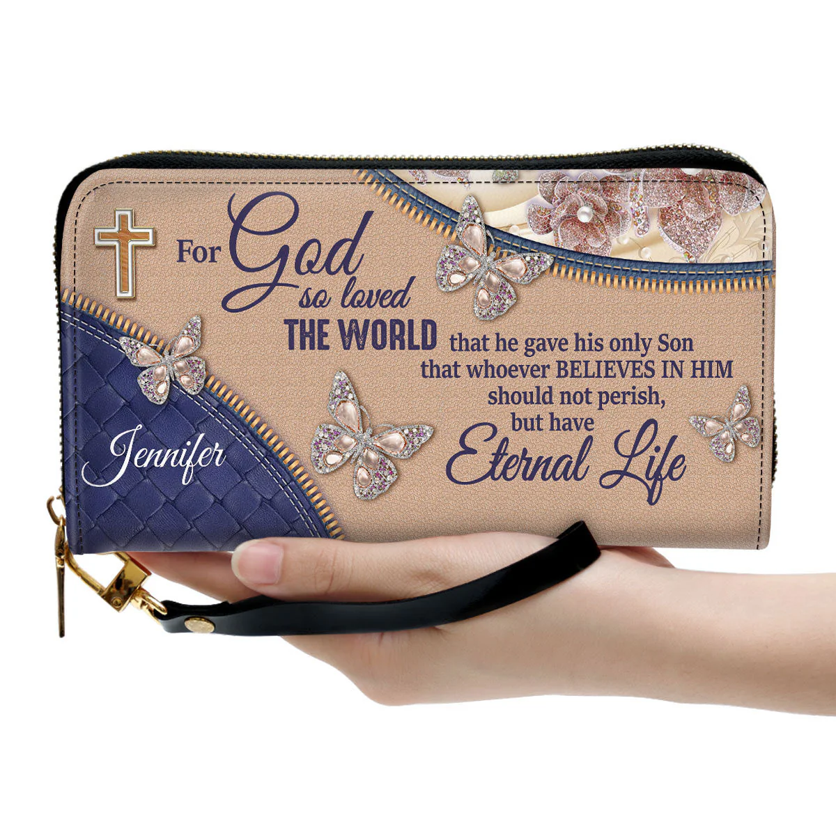 Elegant Personalized Leather Long Wallets - Thoughtful Gift For Christians - Personalized Leather Long Wallets - AT4080738 - Image 4