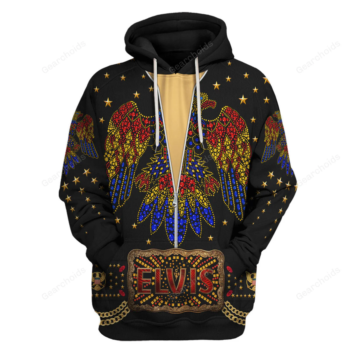 Elvis Aloha Black  - Costume Cosplay Hoodie Sweatshirt Sweatpants CSELV010 - Image 2