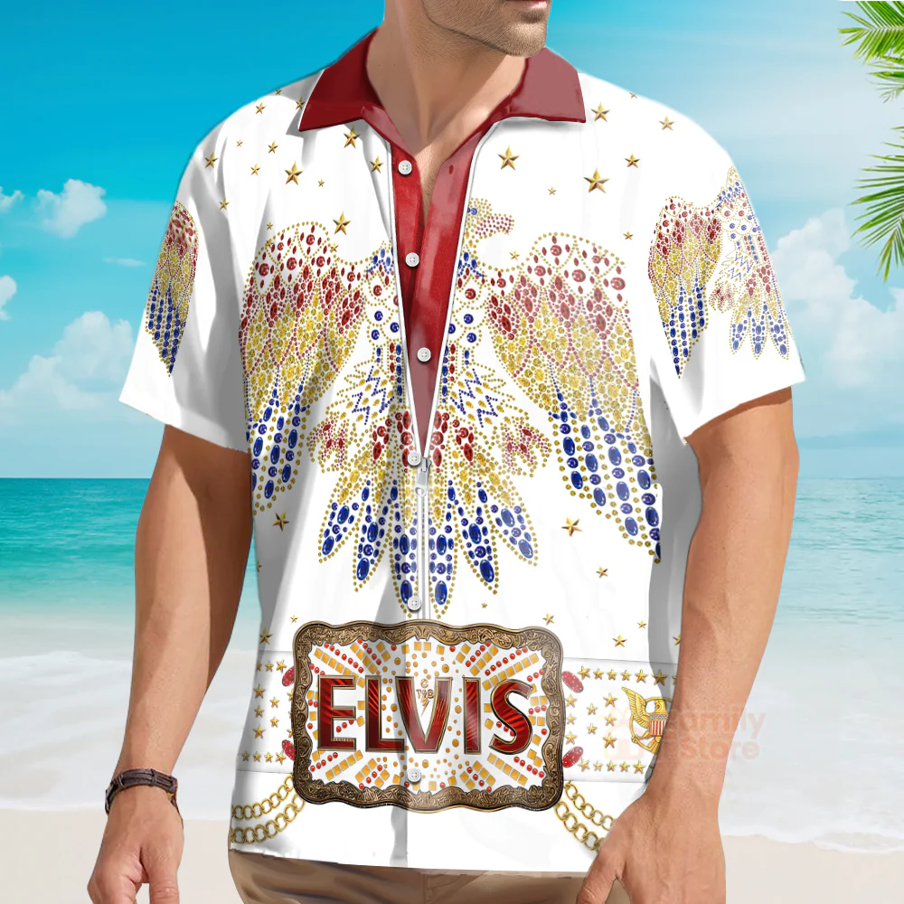 Elvis Aloha Costume from Hawaii New -  Costume Cosplay Hawaiian Shirt CSELV003 - Image 4
