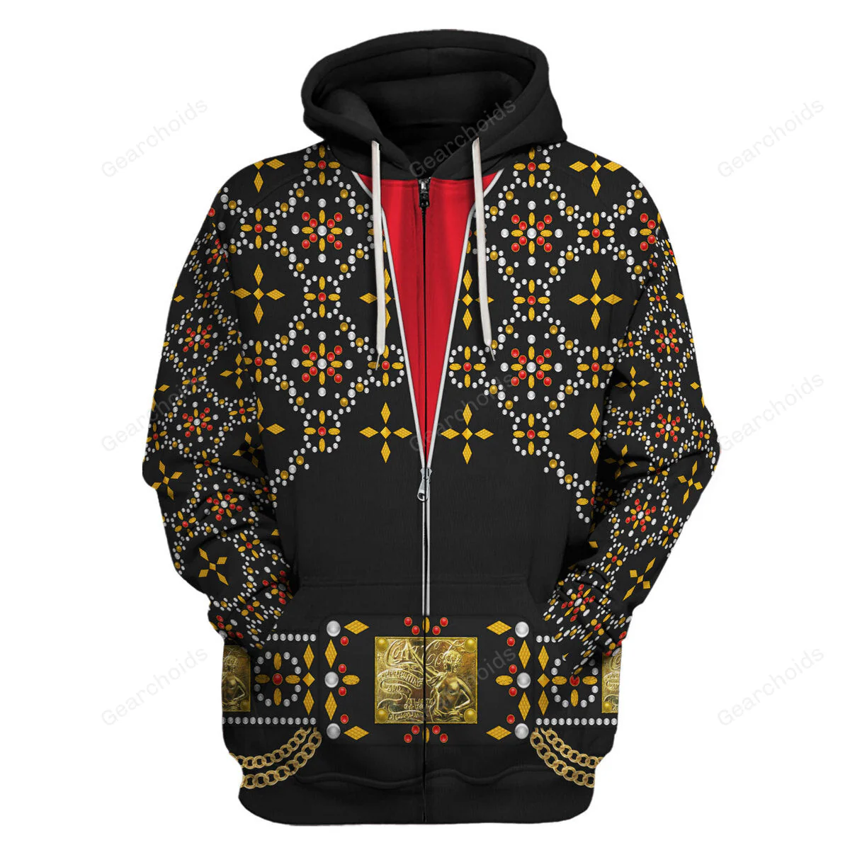 Elvis Black Conquistador Costume Black - Costume Cosplay Hoodie Sweatshirt Sweatpants CSELV015 - Image 3
