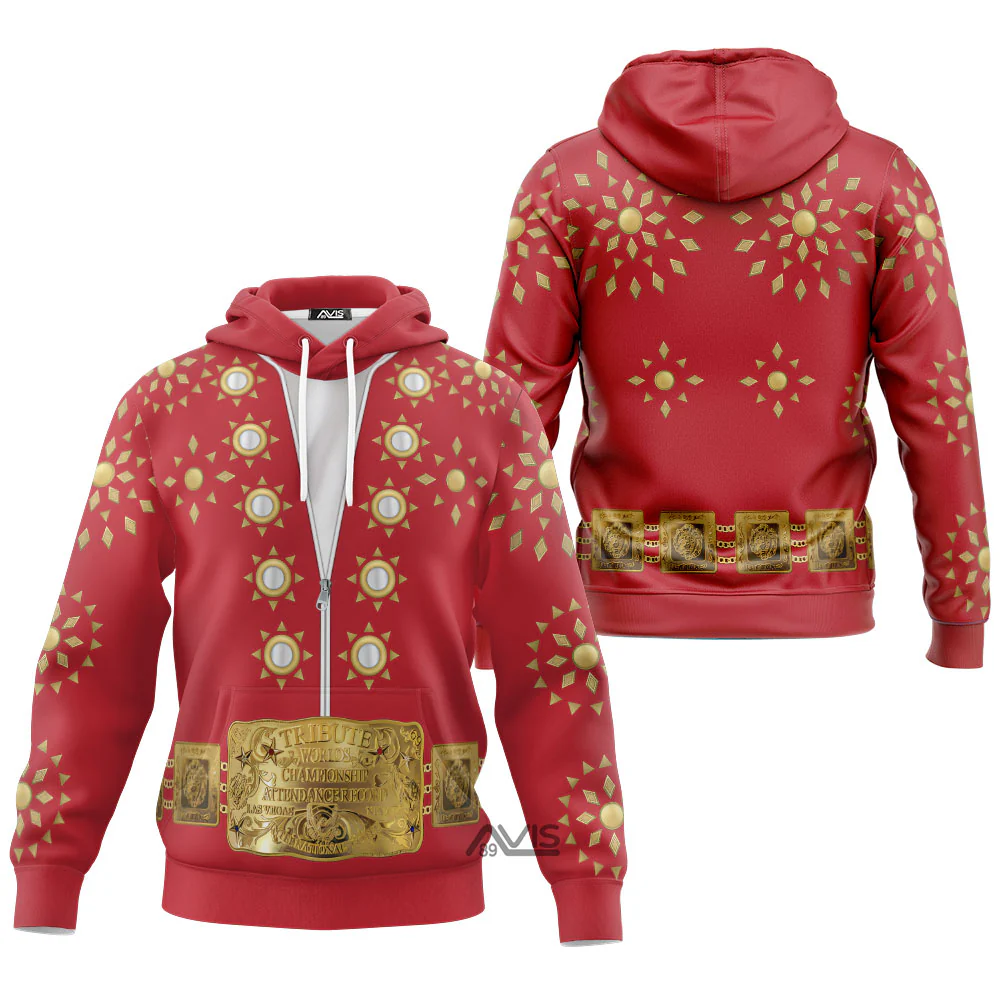 Elvis Burning Love Costume Red - Costume Cosplay Hoodie Sweatshirt Sweatpants CSELV014 - Image 3