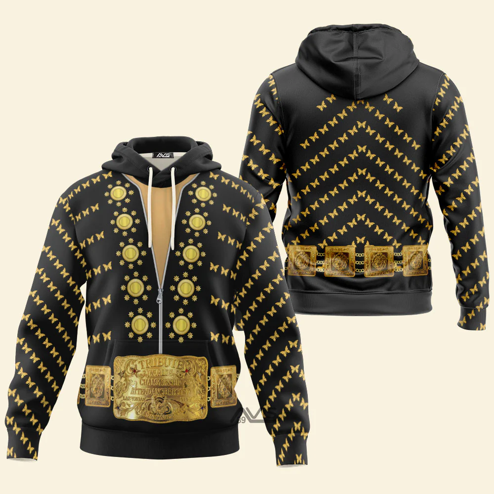 Elvis Butterfly Black - Costume Cosplay Hoodie Sweatshirt Sweatpants CSELV026 - Image 2