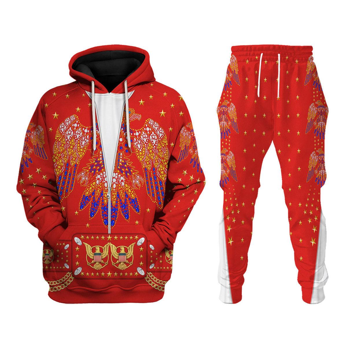 Elvis EAGLE Red Costume - Hoodie Sweatshirt T-Shirt Sweatpants CSELV028