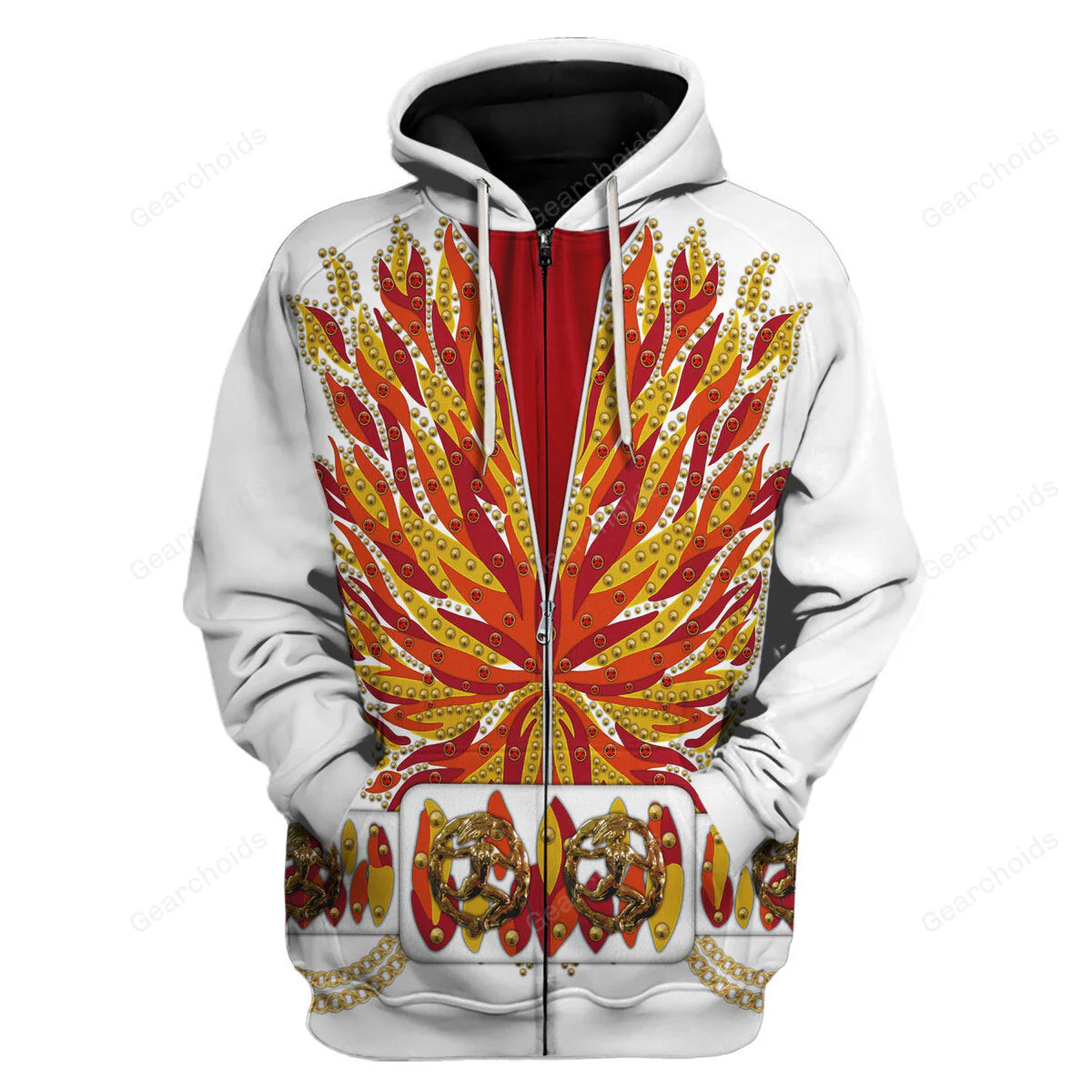 Elvis Flame Outfit - Costume Cosplay Hoodie Sweatshirt Sweatpants CSELV011 - Image 3