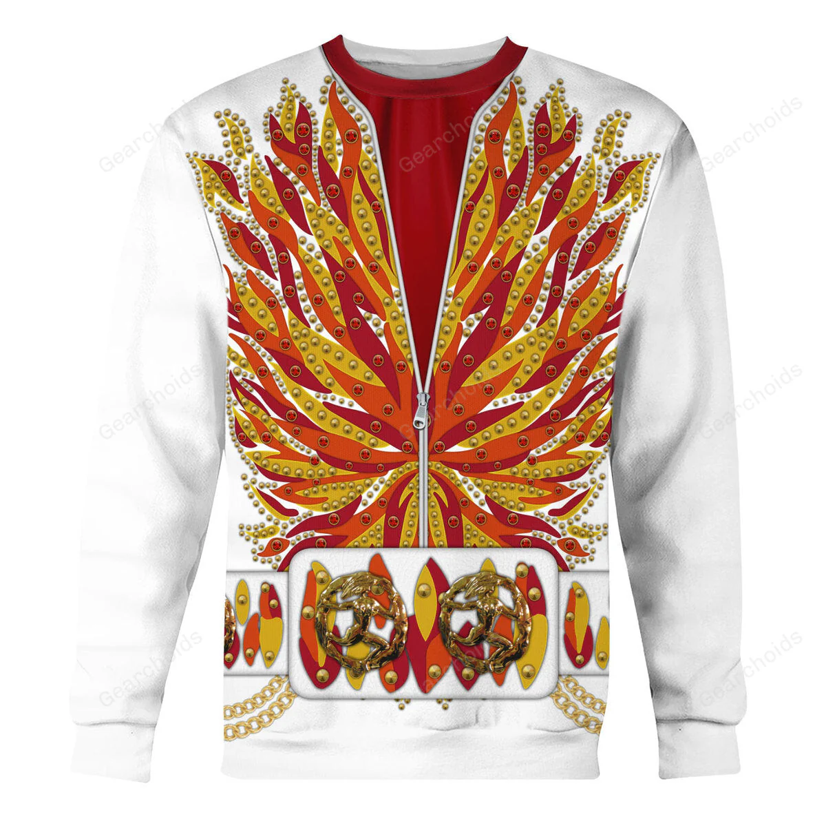 Elvis Flame Outfit - Costume Cosplay Hoodie Sweatshirt Sweatpants CSELV011 - Image 4