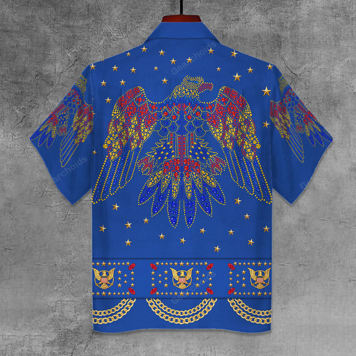 Elvis EAGLE Blue - Costume Cosplay Hawaiian Shirt CSELV029 - Image 2