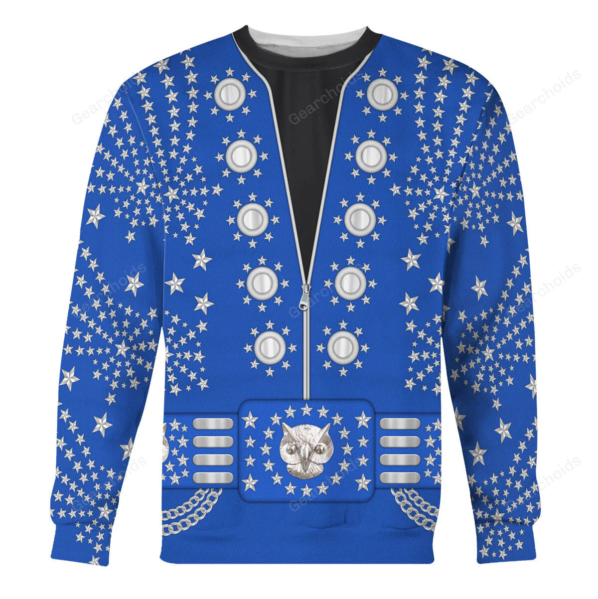 Elvis Owl Blue - Costume Cosplay Hoodie Sweatshirt Sweatpants CSELV006 - Image 10