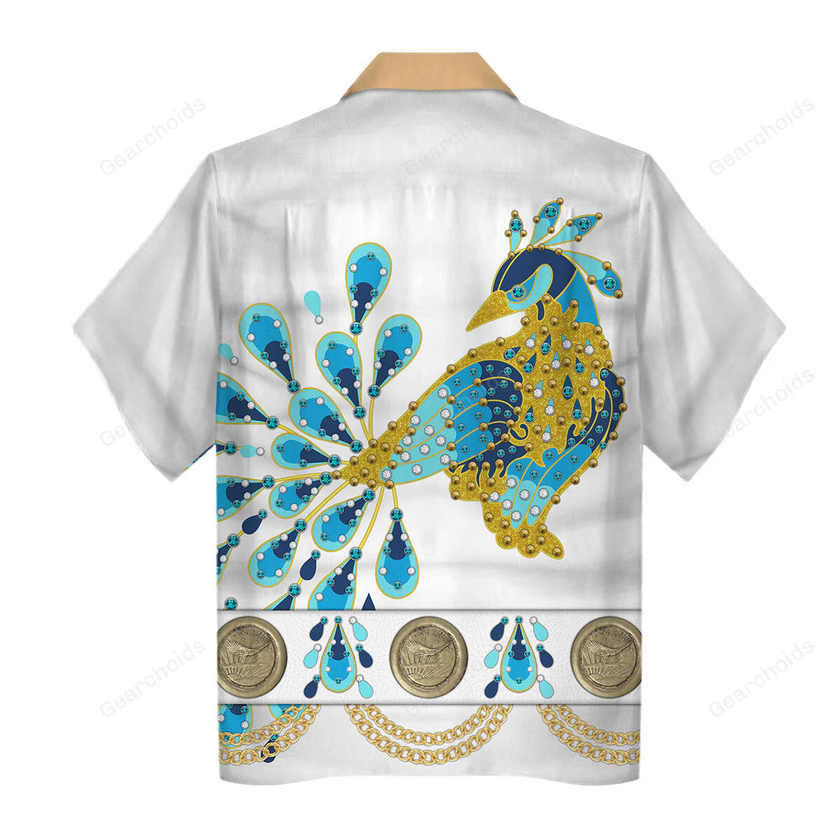 Elvis Presley Peacock Outfit - Costume Cosplay Hawaiian Shirt CSELV004 - Image 2