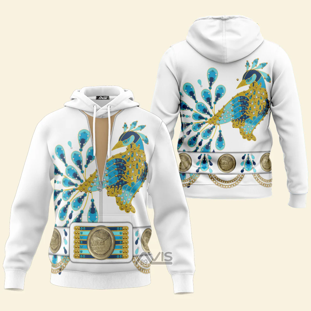 Elvis Presley Peacock Outfit - Costume Cosplay Hoodie Sweatshirt Sweatpants CSELV004 - Image 2