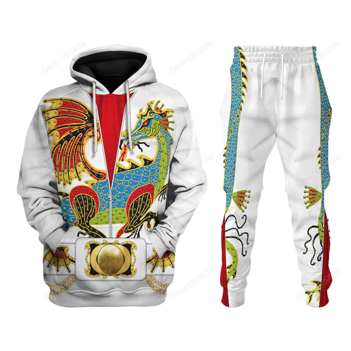 Elvis Presley The Dragon Outfit Black - Costume Cosplay Hoodie Sweatshirt Sweatpants CSELV017
