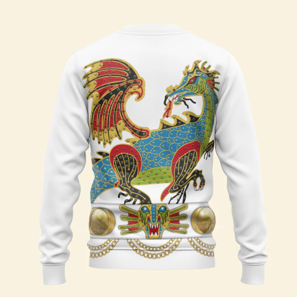 Elvis Presley The Dragon Outfit Black - Costume Cosplay Hoodie Sweatshirt Sweatpants CSELV017 - Image 16