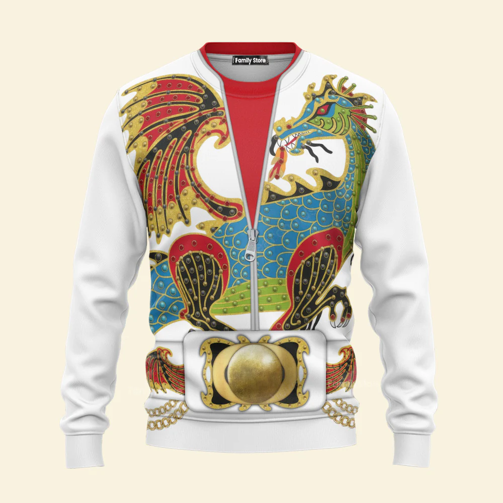 Elvis Presley The Dragon Outfit Black - Costume Cosplay Hoodie Sweatshirt Sweatpants CSELV017 - Image 17