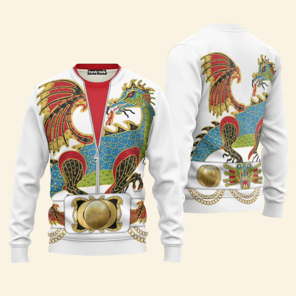 Elvis Presley The Dragon Outfit Black - Costume Cosplay Hoodie Sweatshirt Sweatpants CSELV017 - Image 18