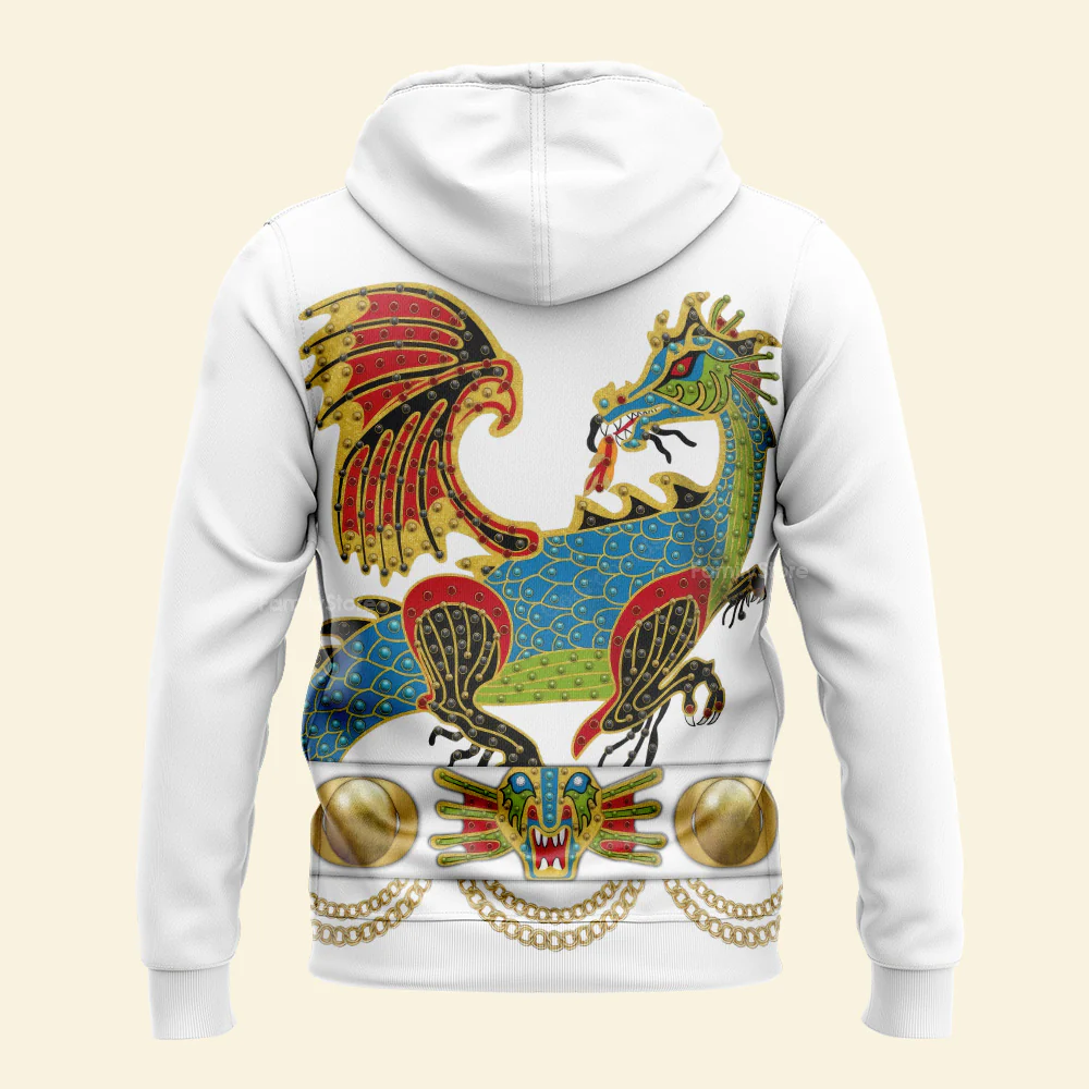 Elvis Presley The Dragon Outfit Black - Costume Cosplay Hoodie Sweatshirt Sweatpants CSELV017 - Image 5