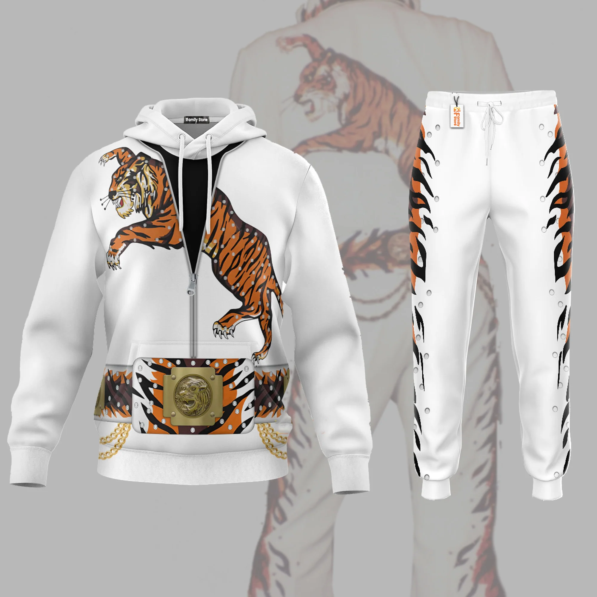 Elvis Presley Tiger Costume - Costume Cosplay  Hoodie Sweatshirt Sweatpants CSELV002