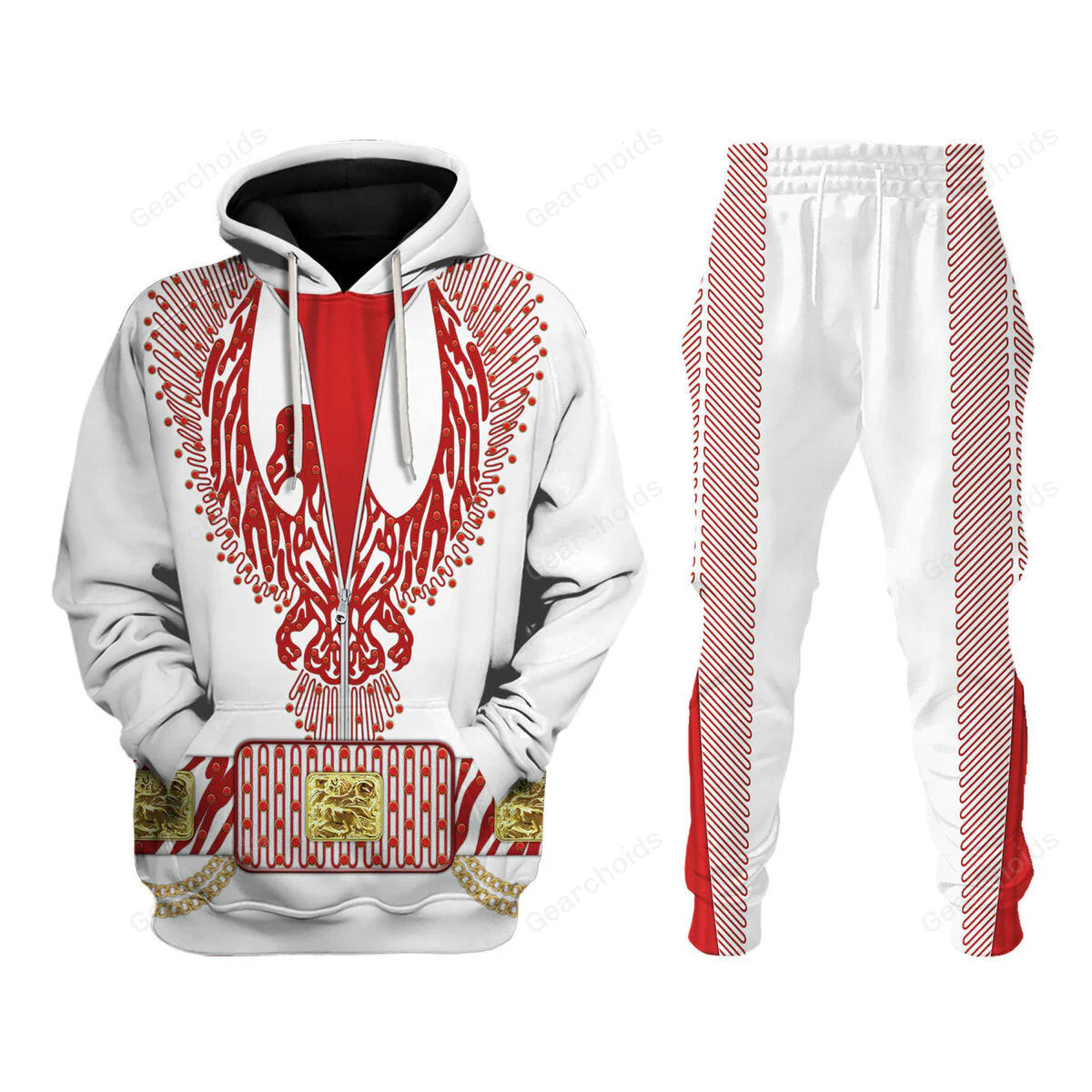 Elvis Red Phoenix Suit - Costume Cosplay Hoodie Sweatshirt Sweatpants CSELV035