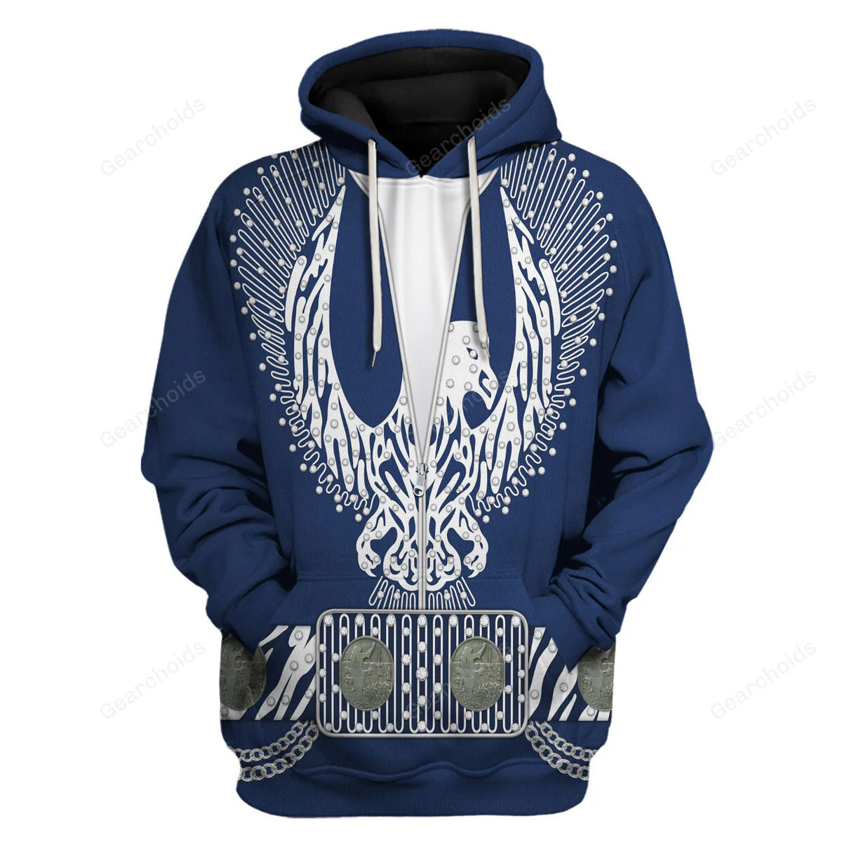 Elvis Silver Phoenix Blue - Costume Cosplay Hoodie Sweatshirt Sweatpants CSELV018 - Image 2
