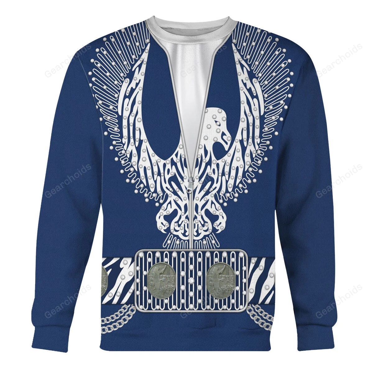 Elvis Silver Phoenix Blue - Costume Cosplay Hoodie Sweatshirt Sweatpants CSELV018 - Image 5
