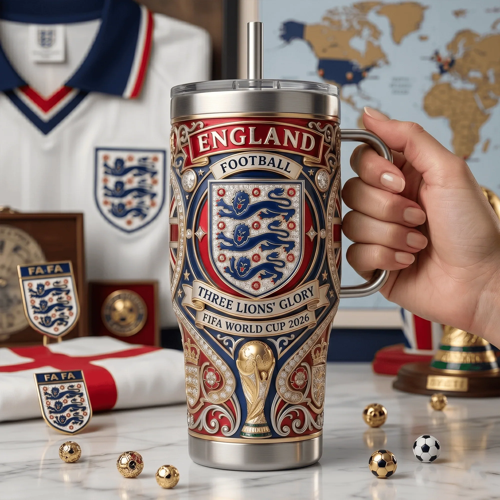 England Soccer Championship 2026 Tumbler - Gift For Sport Lovers HH01 - Image 2