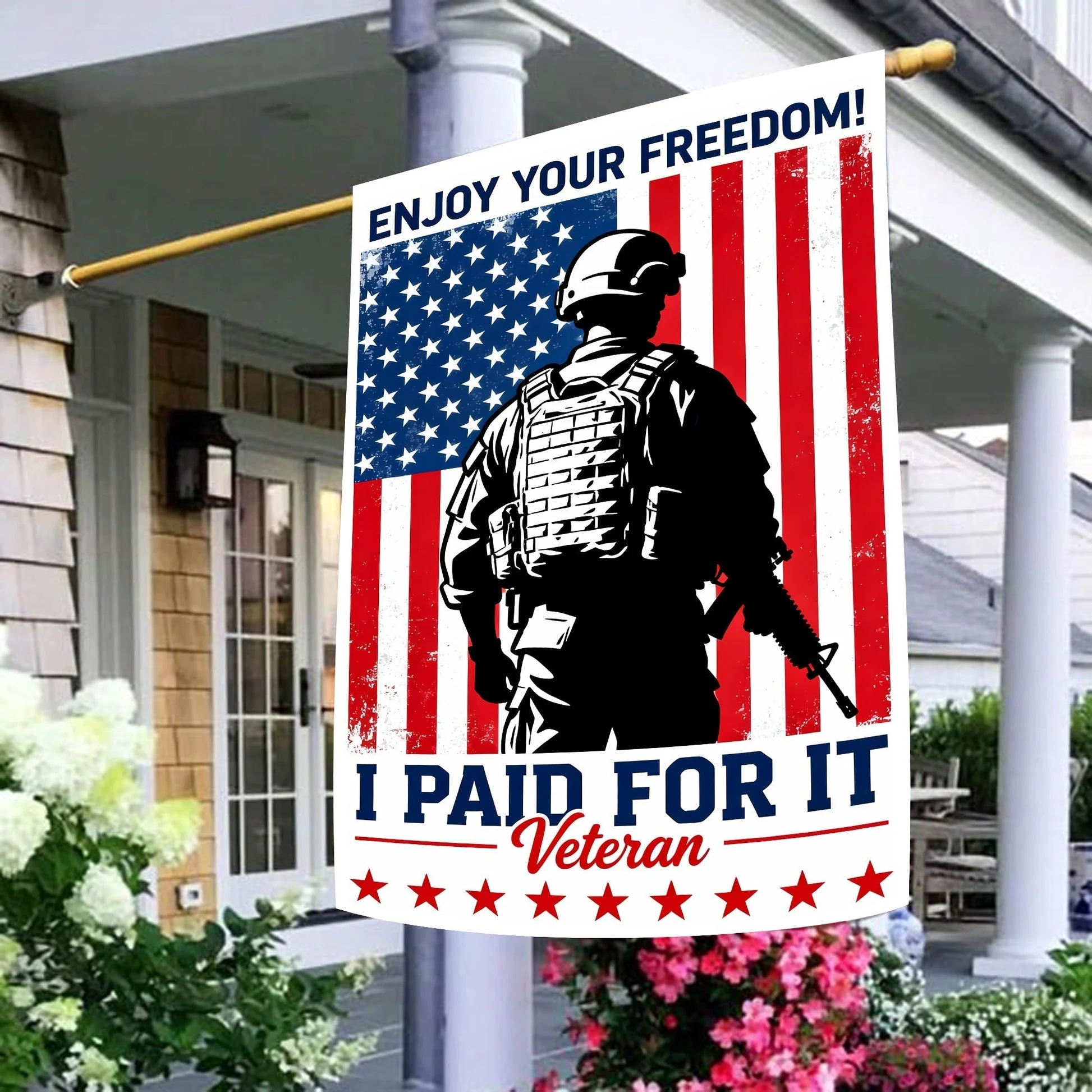 Enjoy Your Freedom I Paid For It Veteran Flag - Gift For Veteran, Patriotic | HN02