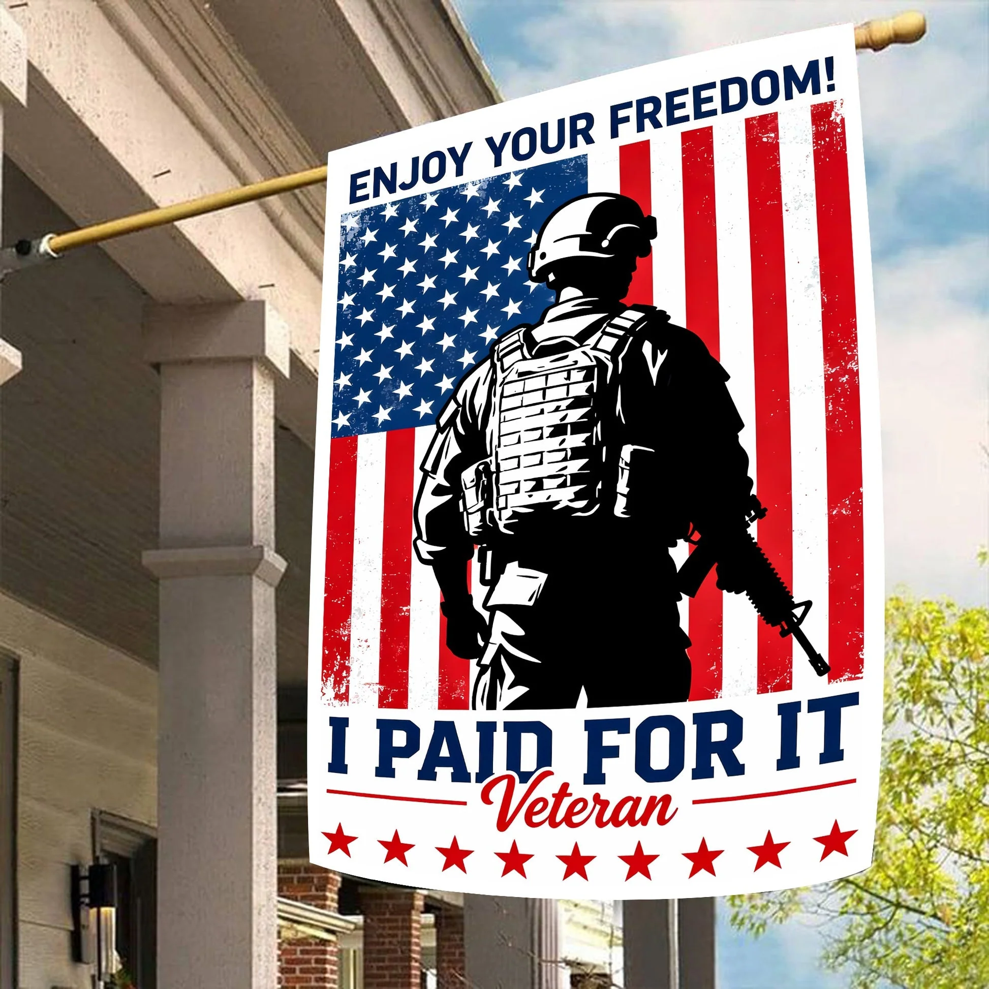 Enjoy Your Freedom I Paid For It Veteran Flag - Gift For Veteran, Patriotic | HN02 - Image 3