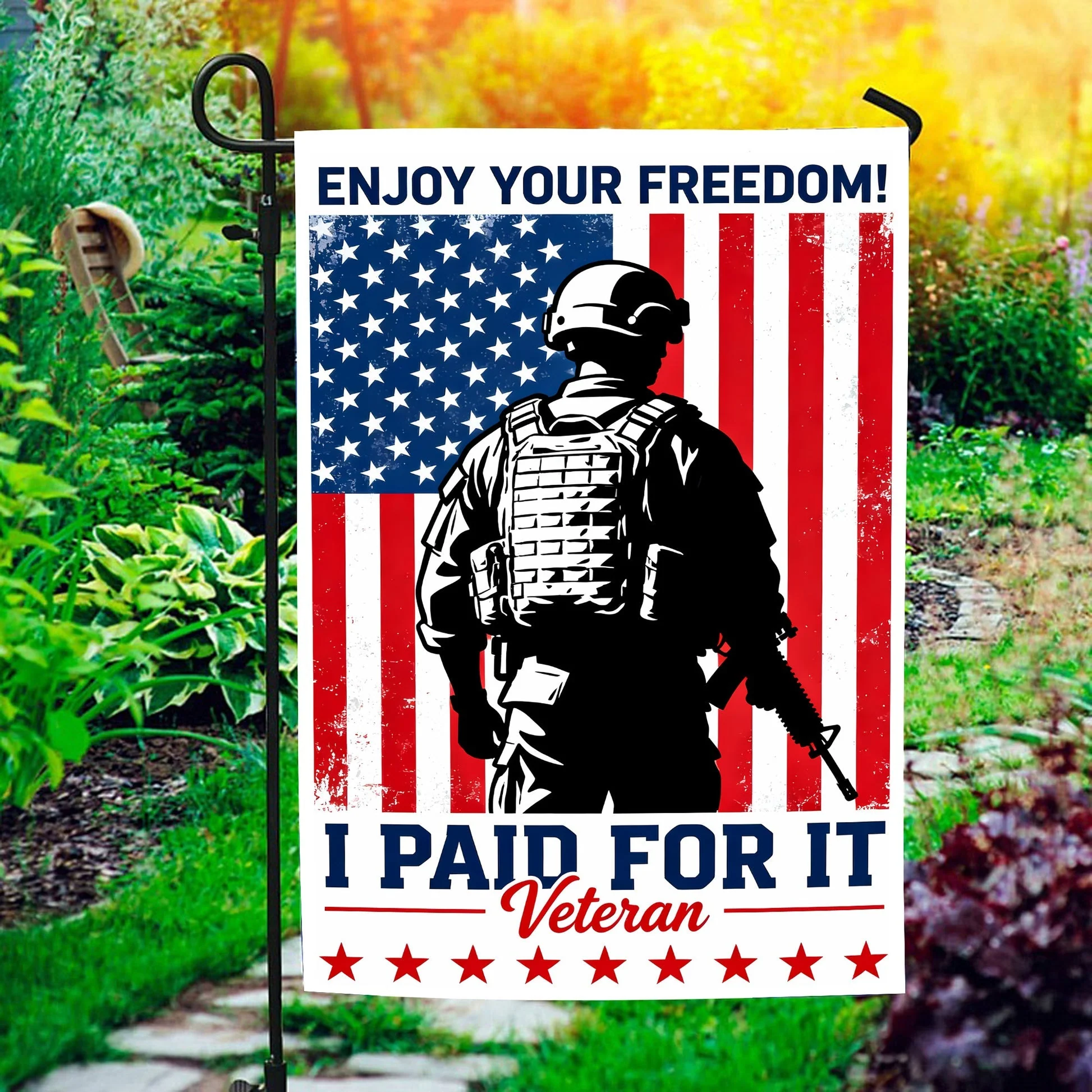Enjoy Your Freedom I Paid For It Veteran Flag - Gift For Veteran, Patriotic | HN02 - Image 6