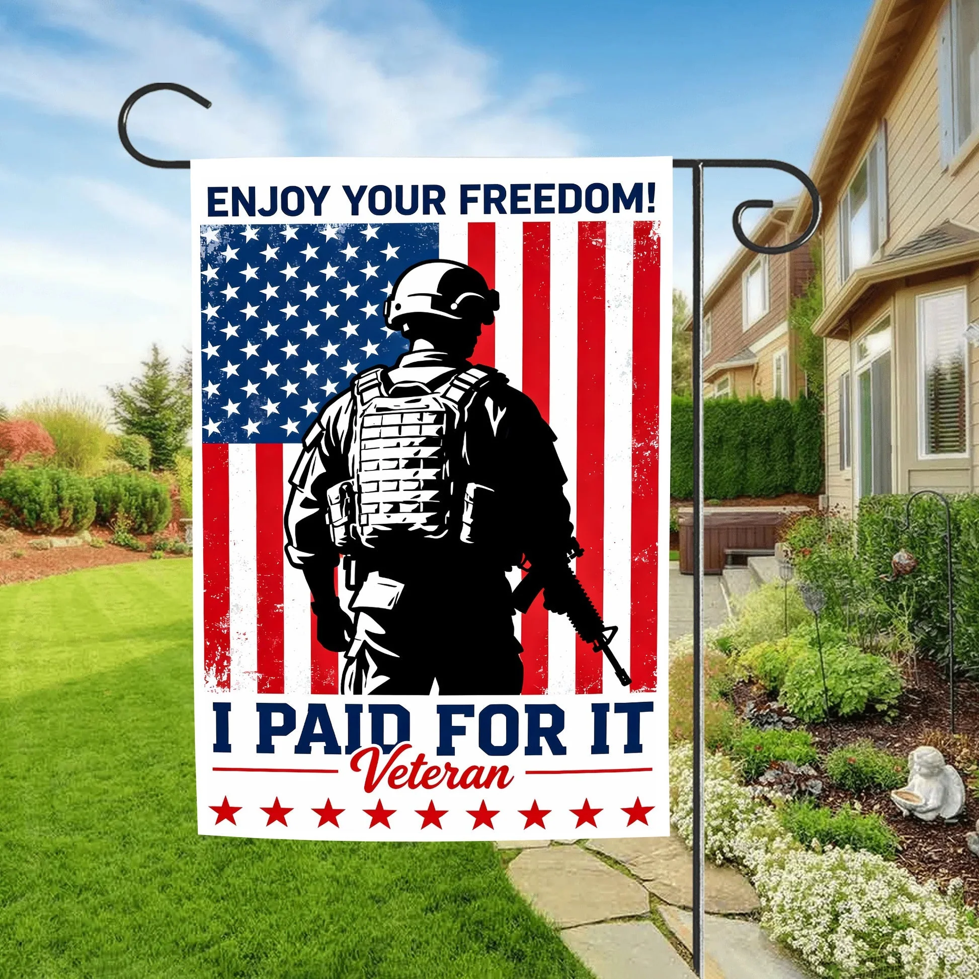 Enjoy Your Freedom I Paid For It Veteran Flag - Gift For Veteran, Patriotic | HN02 - Image 7