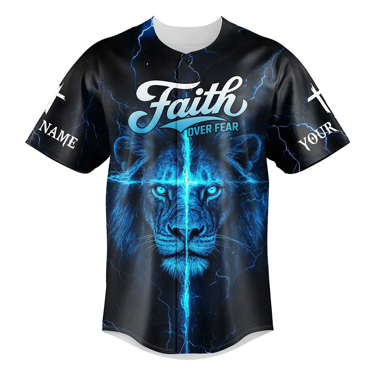 Even In Darkness I See His Light Custom Name Baseball Jersey - Christant Gift For Him - Image 2