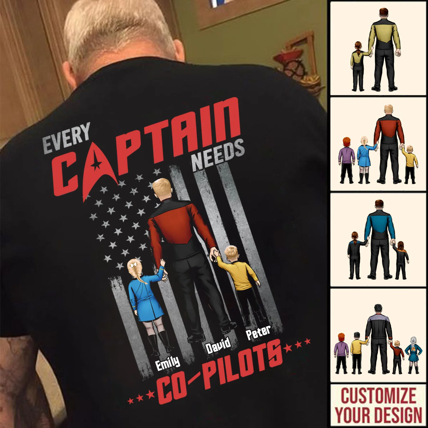 SaTr Every Captain Needs A Co Pilot - Gift For Dad - Personalized TShirt - CL22 NA94 - Image 2