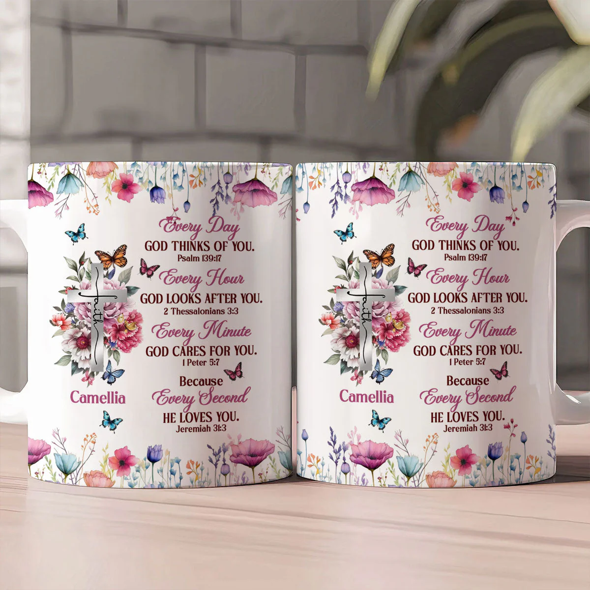 Every Day God Thinks Of You - Personalized Mug - Christian Gift For Her BA01. - Image 2