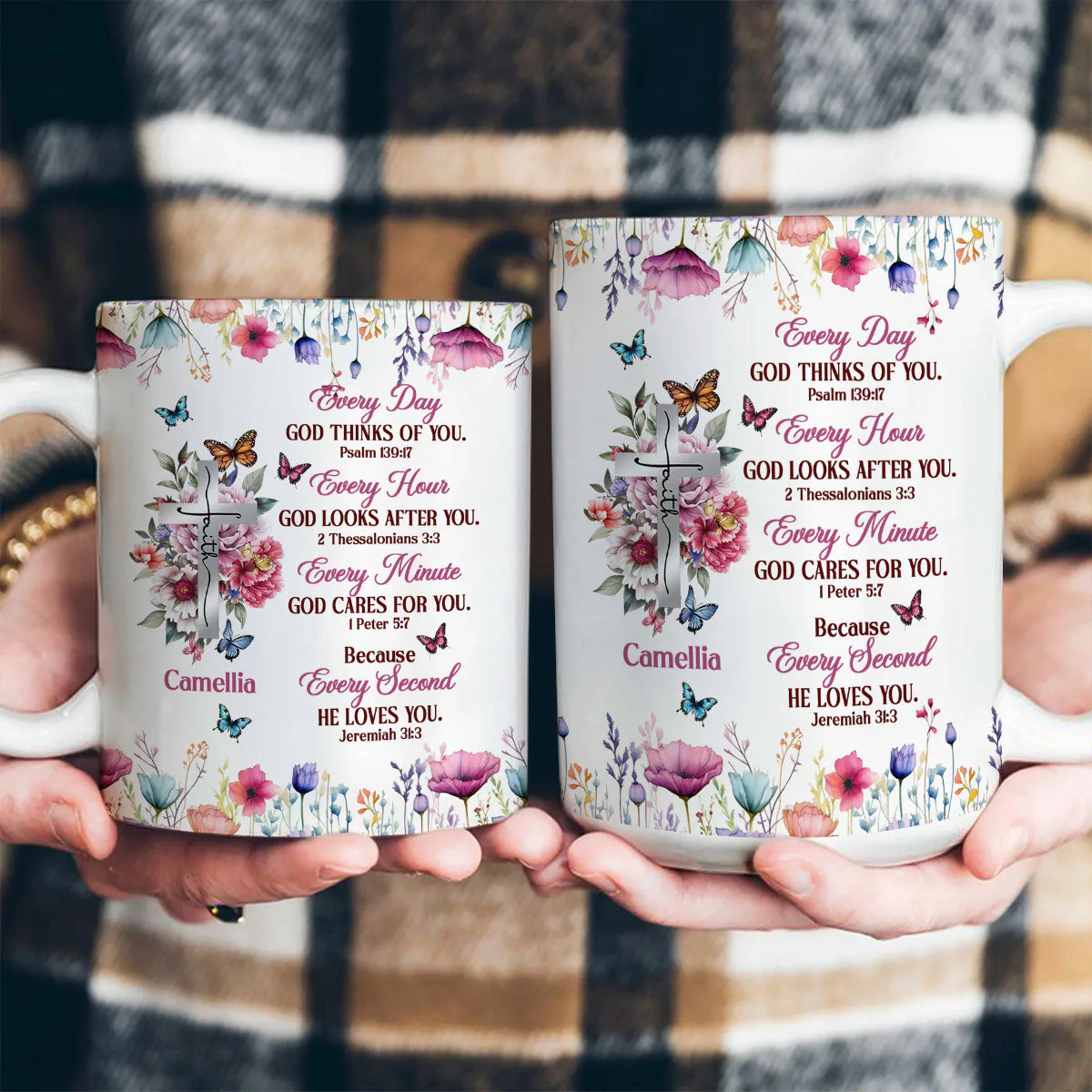 Every Day God Thinks Of You - Personalized Mug - Christian Gift For Her BA01. - Image 4
