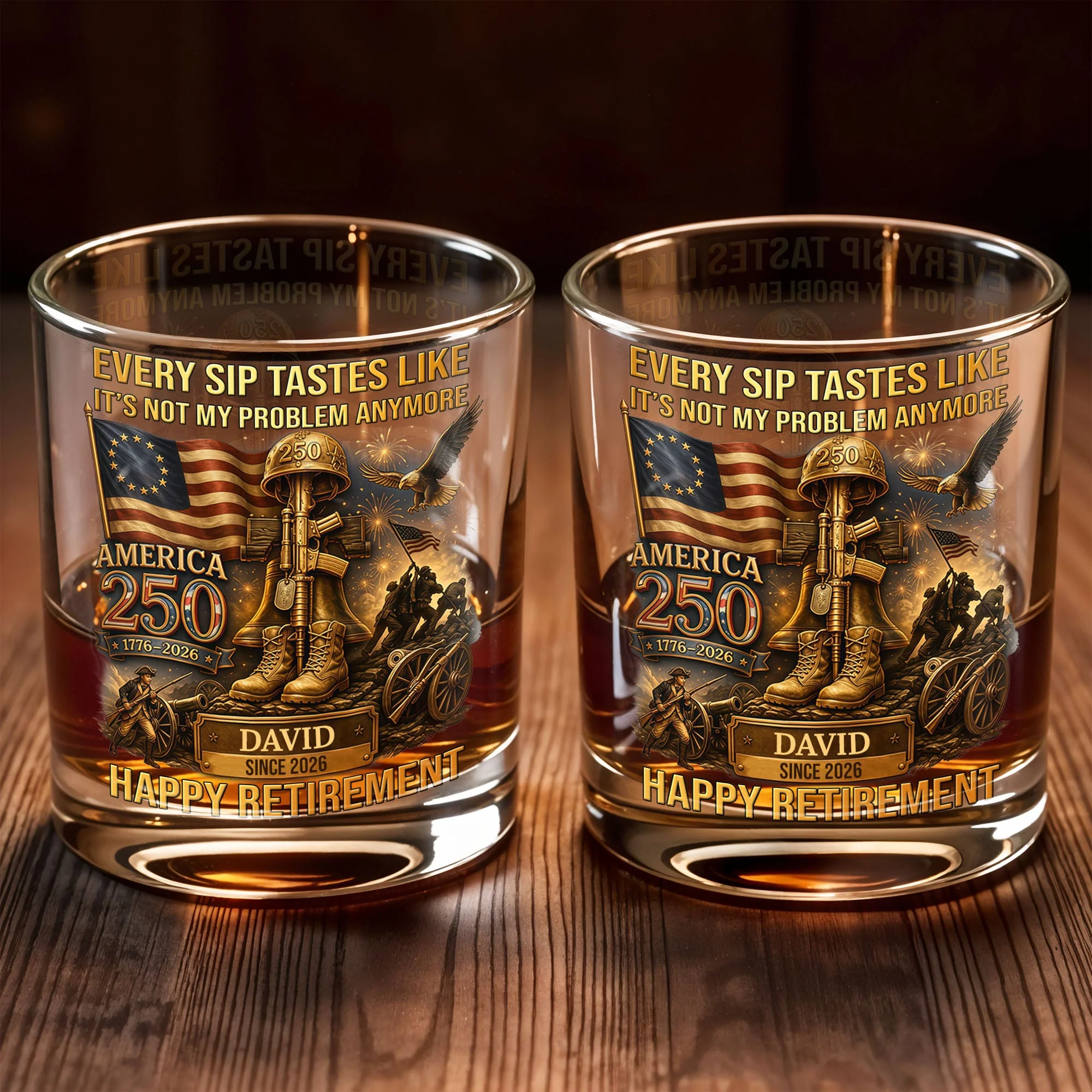 Every Sip Tastes Like - Personalized Whiskey Glass - Gift For Patriots - Image 7