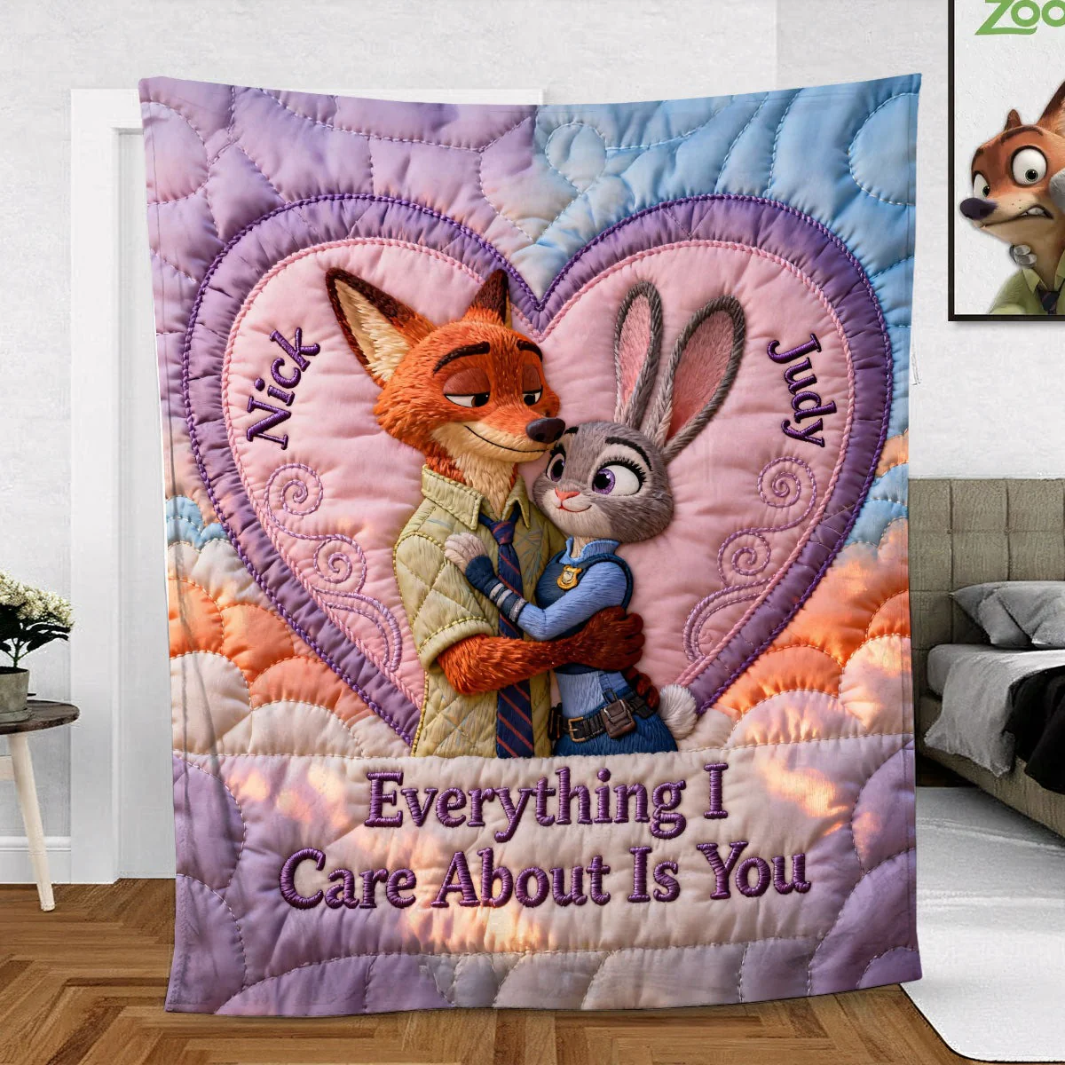 Everything I Care About Is You - Personalized Blanket - Gift For Couples, Movie Fans NL122