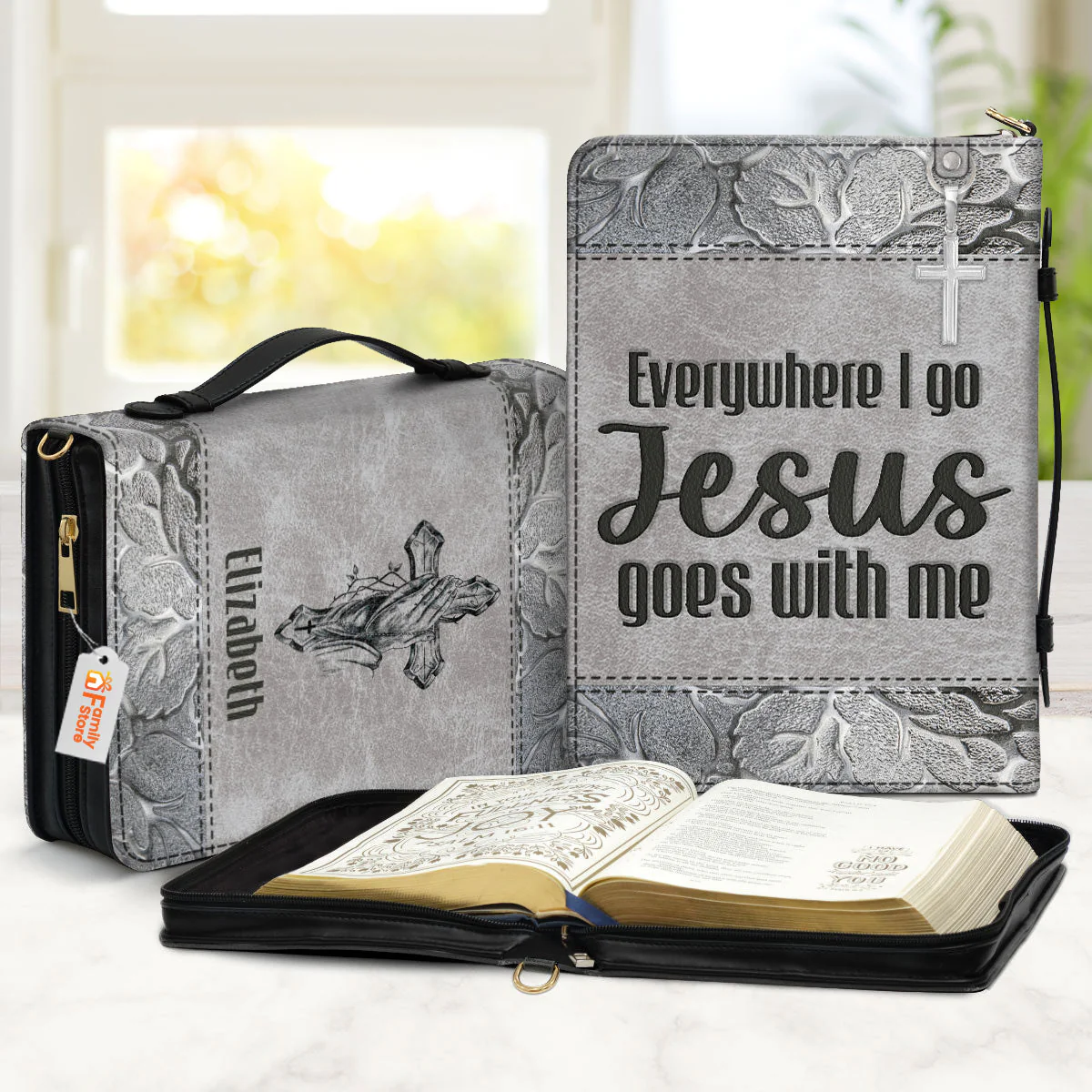 Everywhere I Go Jesus Goes With Me - Beautiful Personalized Bible Covers - AT4082404 - Image 2