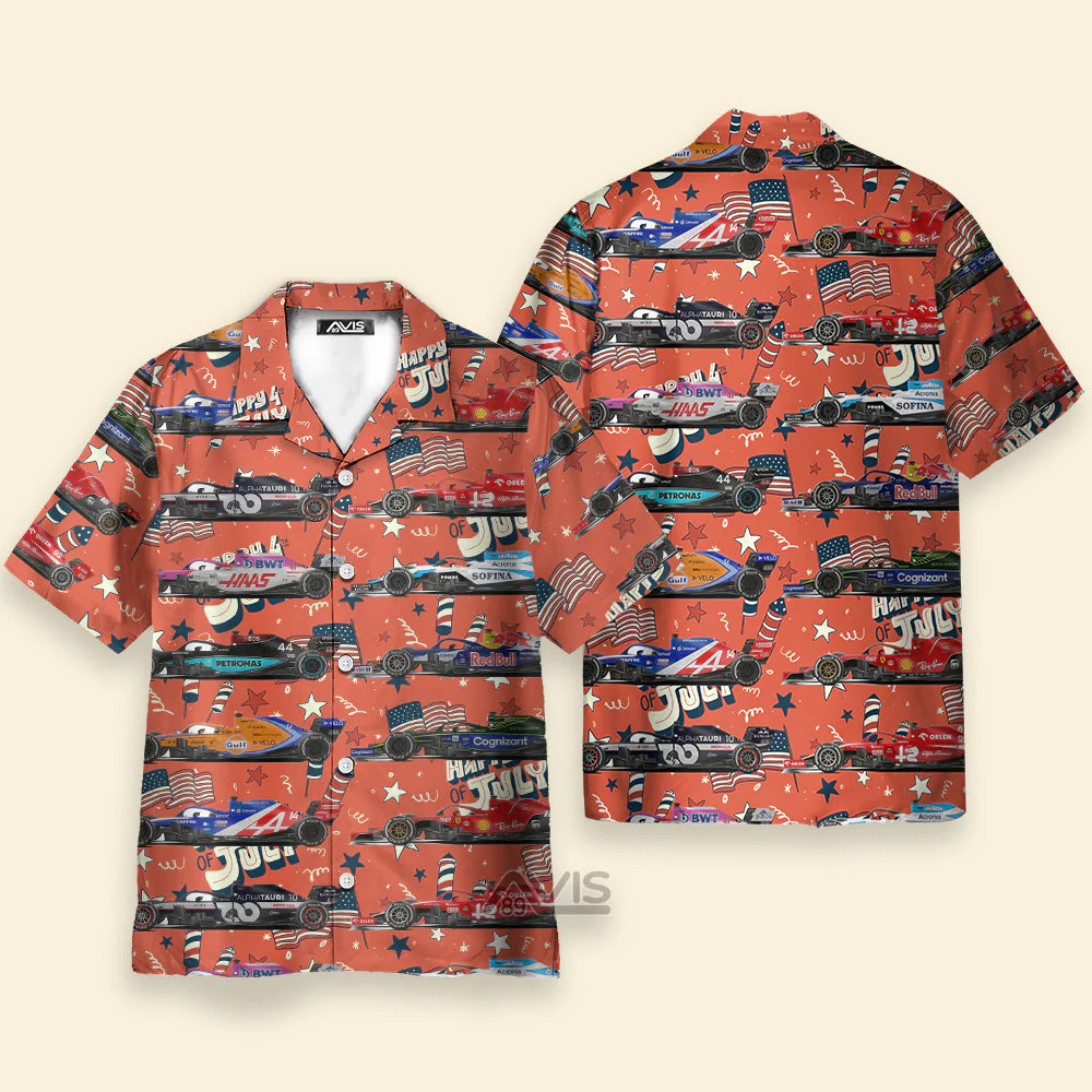 F1 Formula One Teams 2023 4Th Of July - Hawaiian Shirt - Image 2