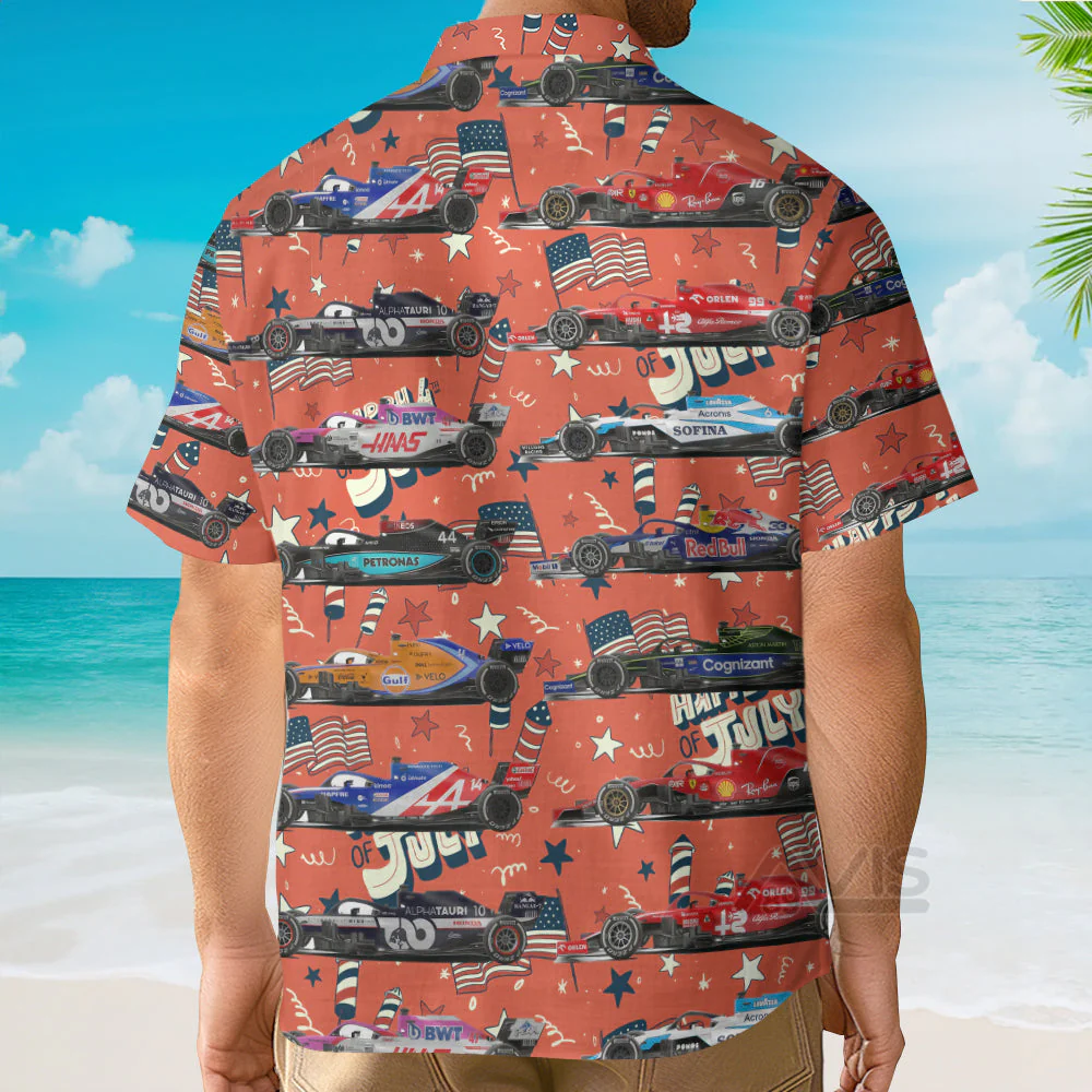F1 Formula One Teams 2023 4Th Of July - Hawaiian Shirt - Image 3