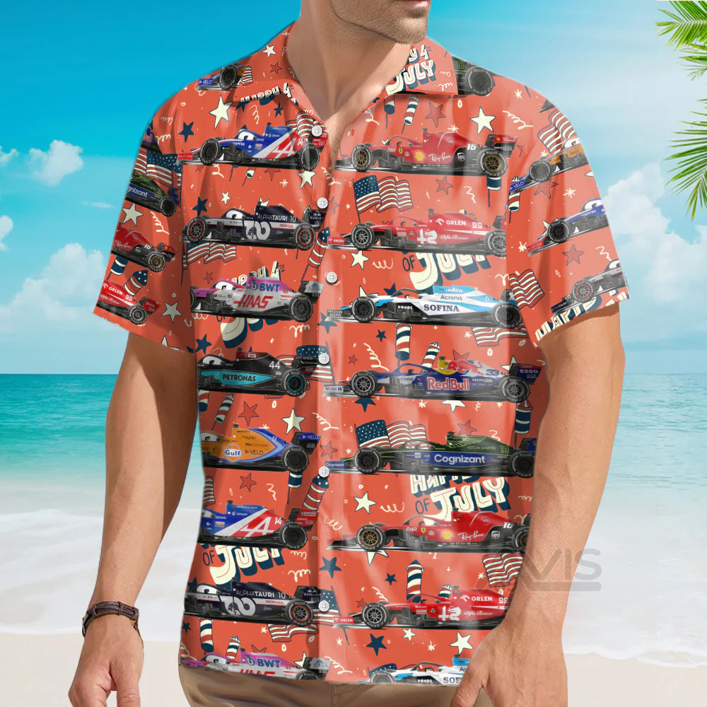F1 Formula One Teams 2023 4Th Of July - Hawaiian Shirt - Image 4
