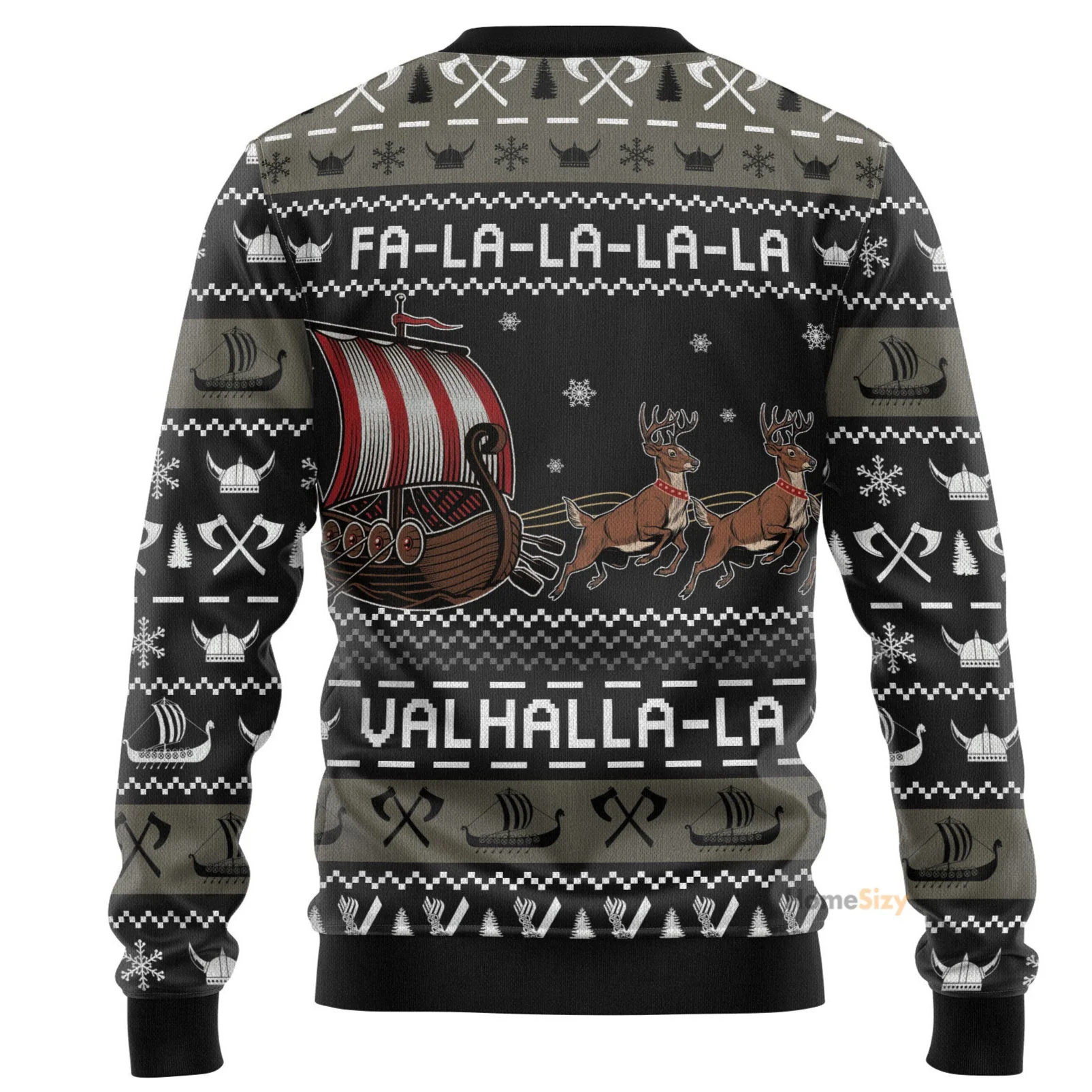 Fa-la-la-valhalla Viking - Funny Ugly Christmas Sweater - Image 2