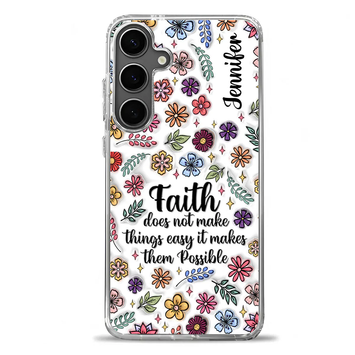 Faith Does Not Make Things Easy It Makes Them Possible - Personalized 3D Inflated Effect Phone Case TD118 - Image 2