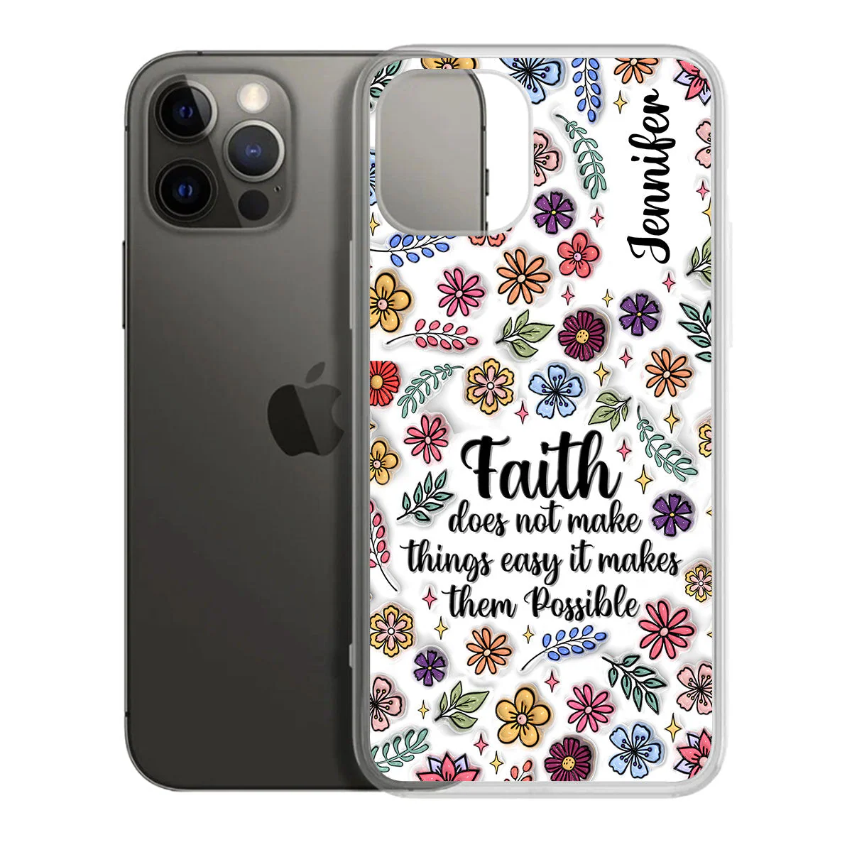 Faith Does Not Make Things Easy It Makes Them Possible - Personalized 3D Inflated Effect Phone Case TD118 - Image 7