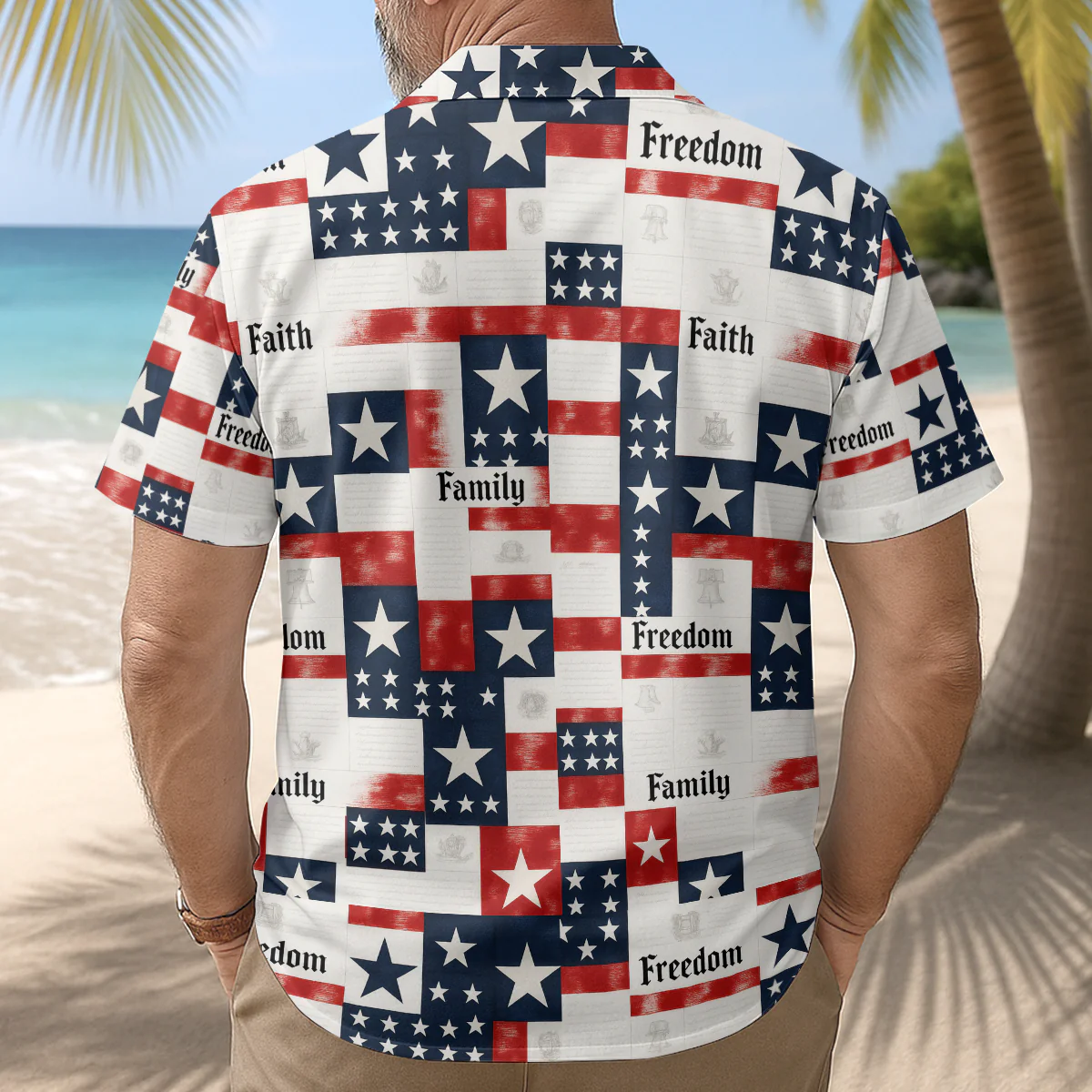 Faith Family Freedom - Personalized Hawaiian Shirt - Gift for Dad, Husband, Grandpa - Image 2