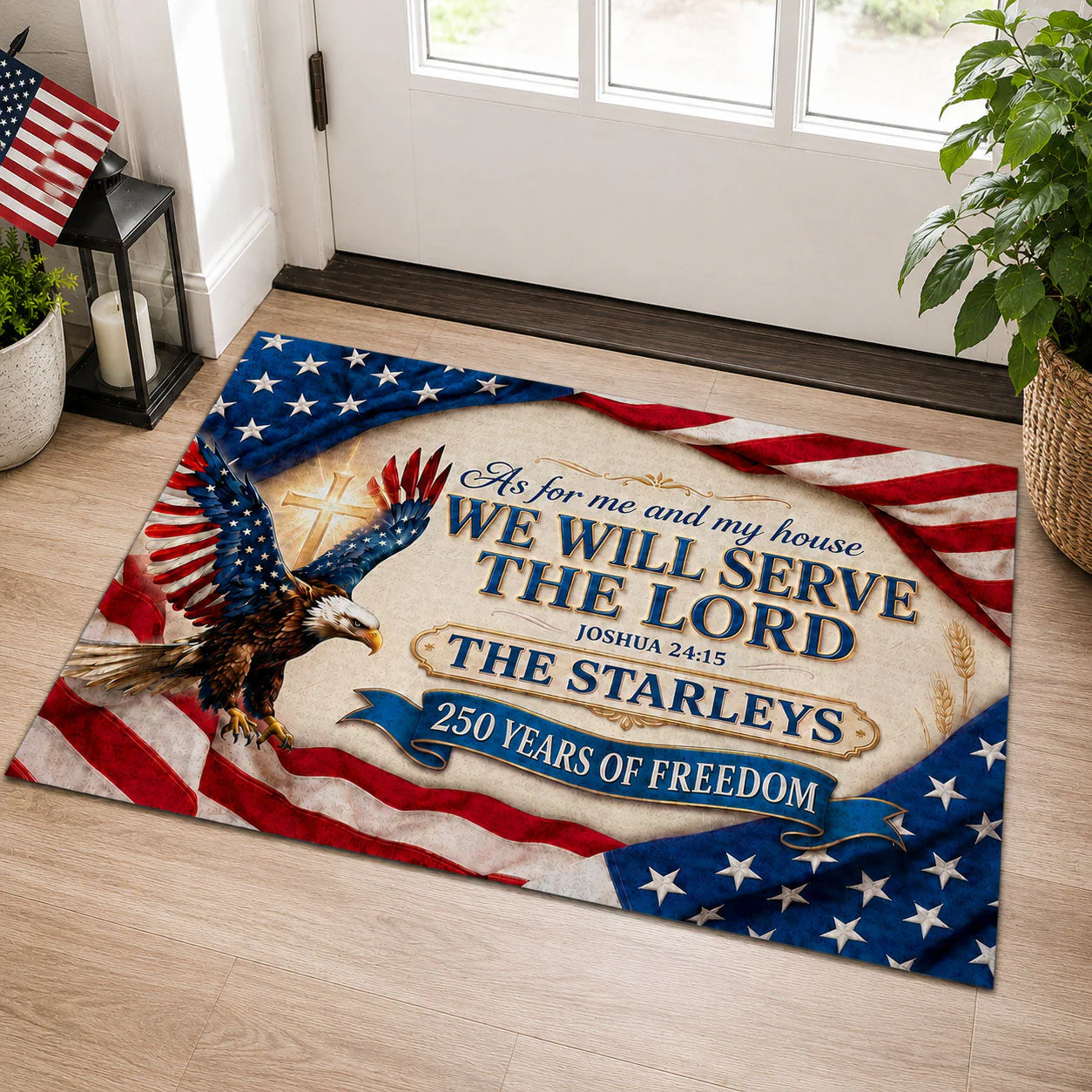Faith Freedom Family - Personalized Doormat - Patriotic Gift For Family - Image 6