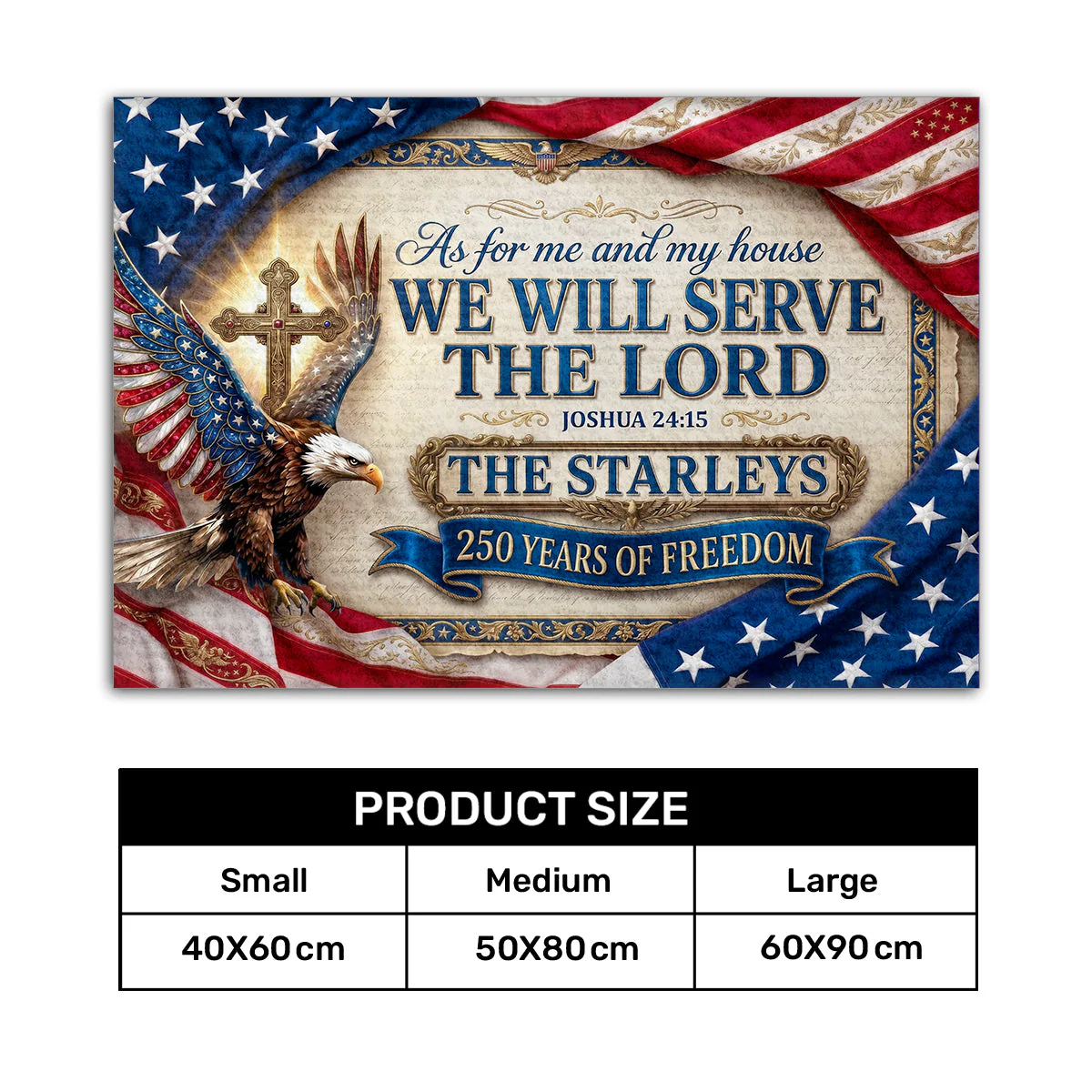 Faith Freedom Family - Personalized Doormat - Patriotic Gift For Family - Image 7