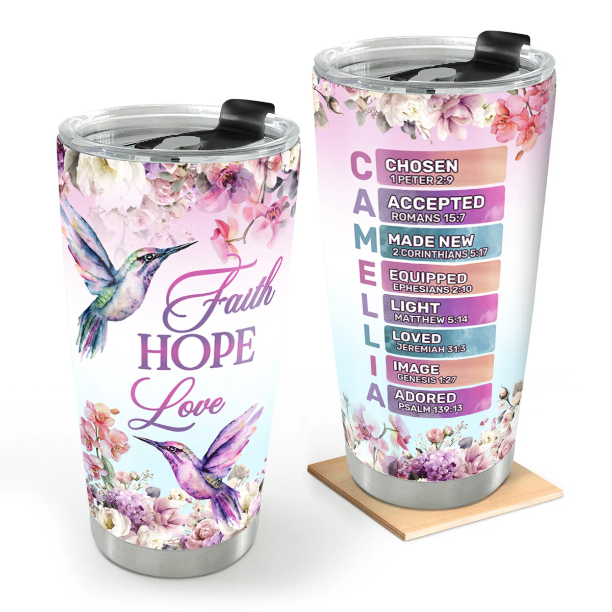 Faith Hope Love - Personalized Stainless Steel Tumbler HL128
