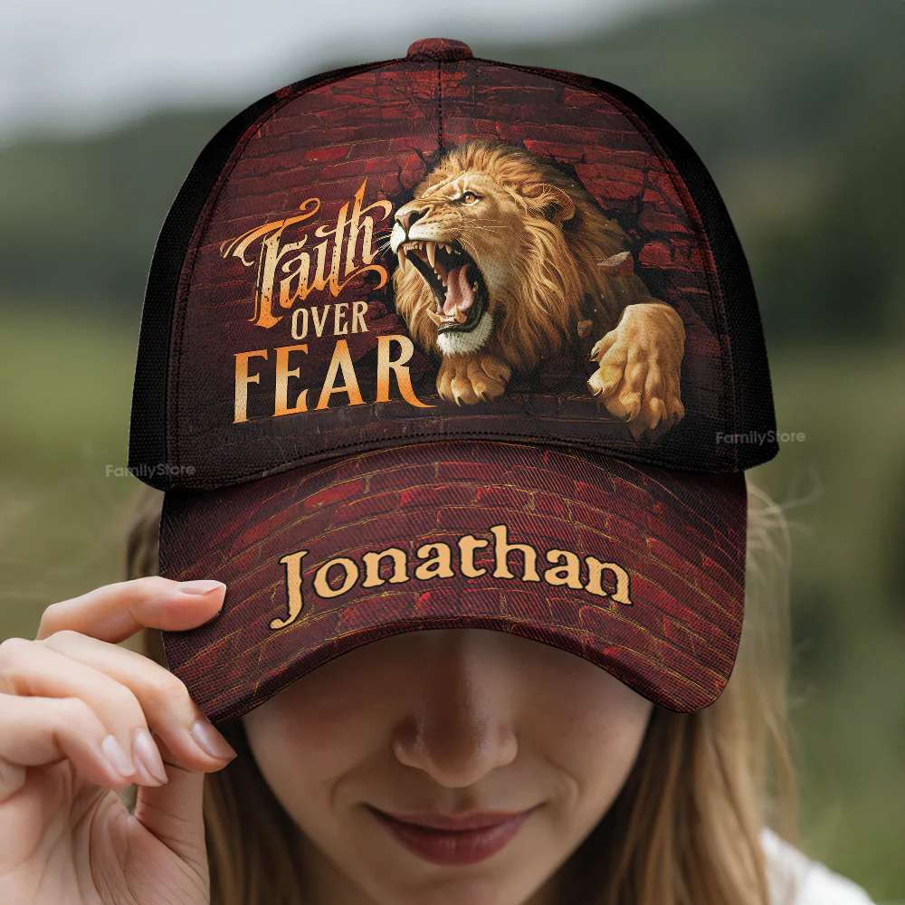 Faith Over Fear - Personalized Classic Cap - Gift For Dad, Husband, Grandpa HN02 - Image 3